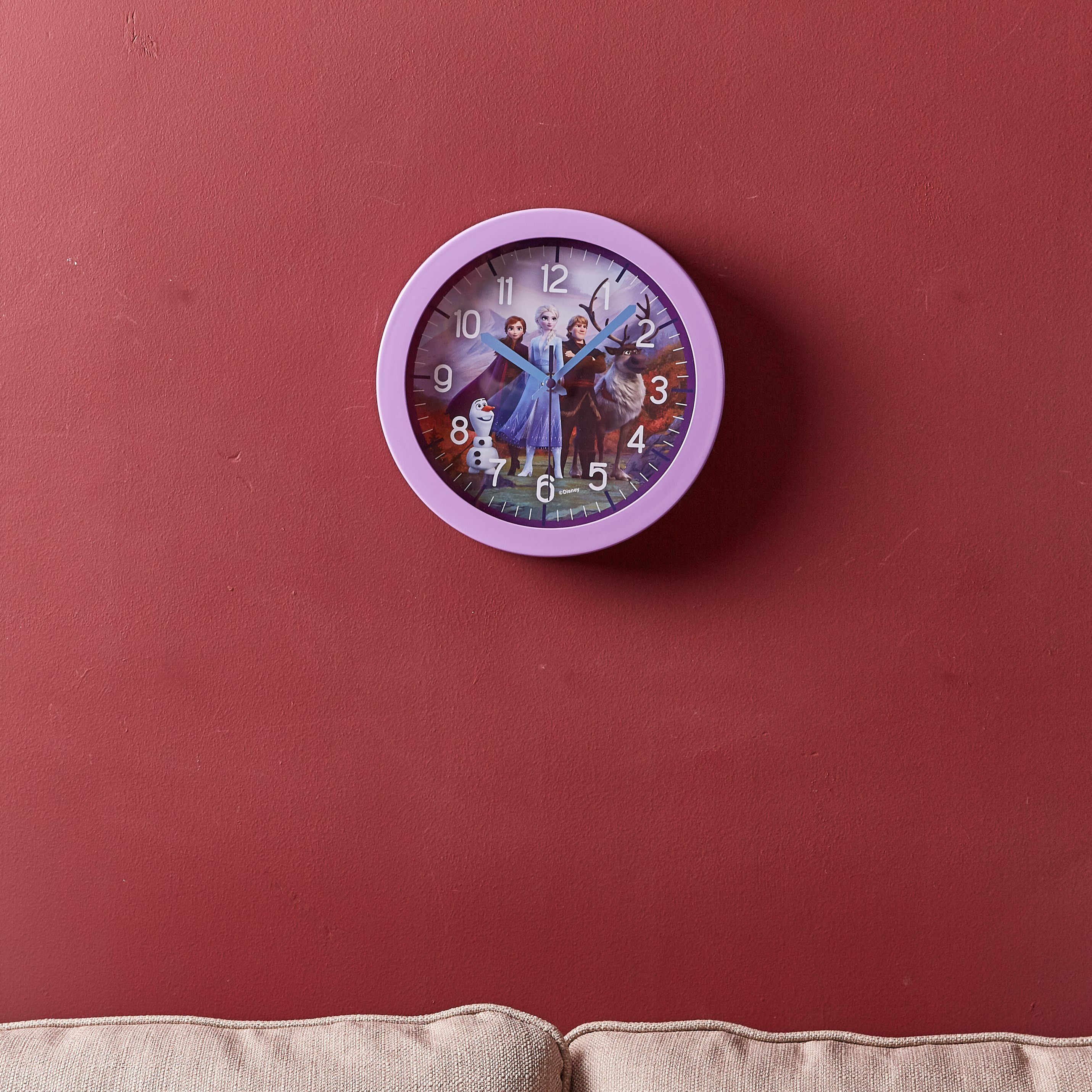 ساعة حائط بطبعات فروزن  - 25 سم-hbxhomeware-hbxkidsandyouth-image-1