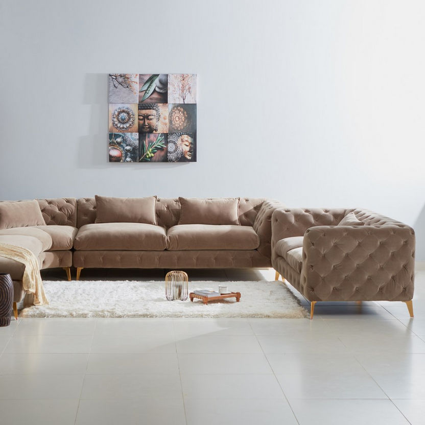 Carolina 3-Seater Velvet Tufted Sofa-Sofas-image-4