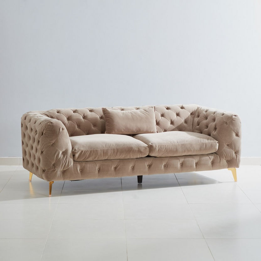 Carolina 3-Seater Velvet Tufted Sofa-Sofas-image-5
