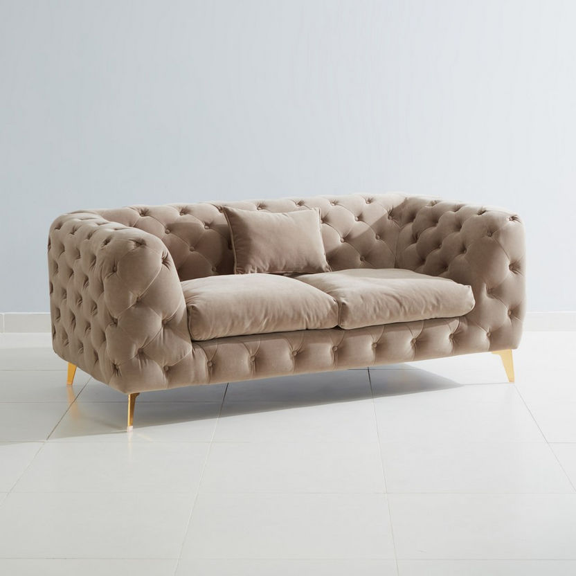Carolina 2-Seater Velvet Tufted Sofa-Sofas-image-5