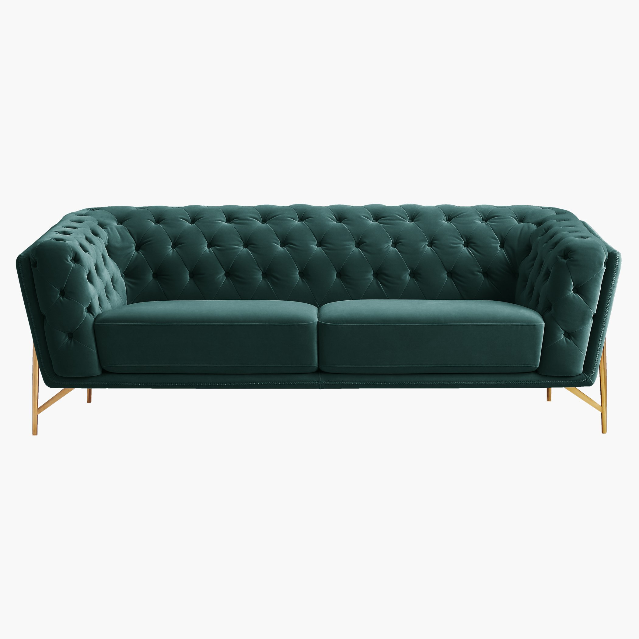 Claudia 3-Seater Velvet Sofa with Tufted Back and Arms-hbxlivingroom-sofasandarmchairs-sofas-image-1