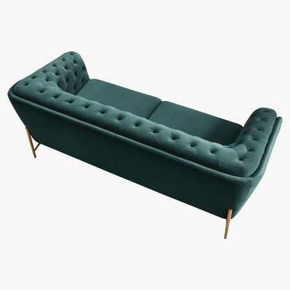 Claudia 2-Seater Velvet Sofa with Tufted Back and Arms