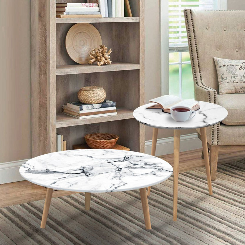 Mykonos Marble End Table-End Tables-image-0
