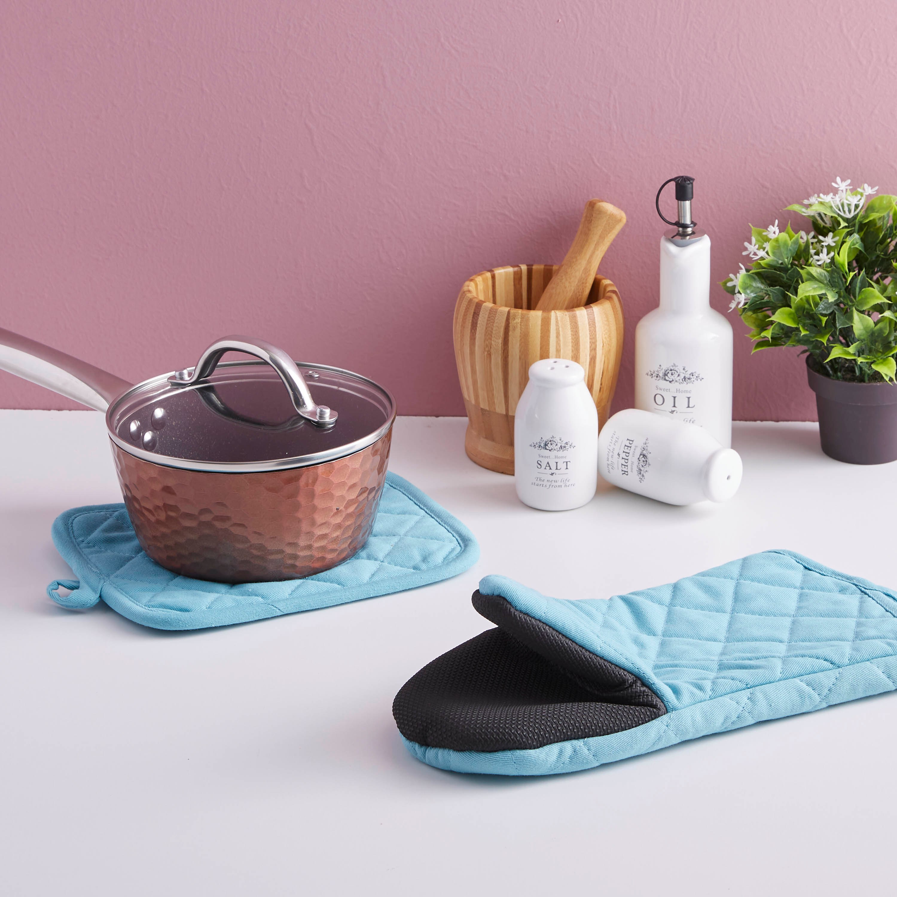 Noble 2-Piece Cotton Neoprene Oven Mitten and Pot Holder Set-hbxdecorandfurnishings-homefurnishings-tablelinens-image-2