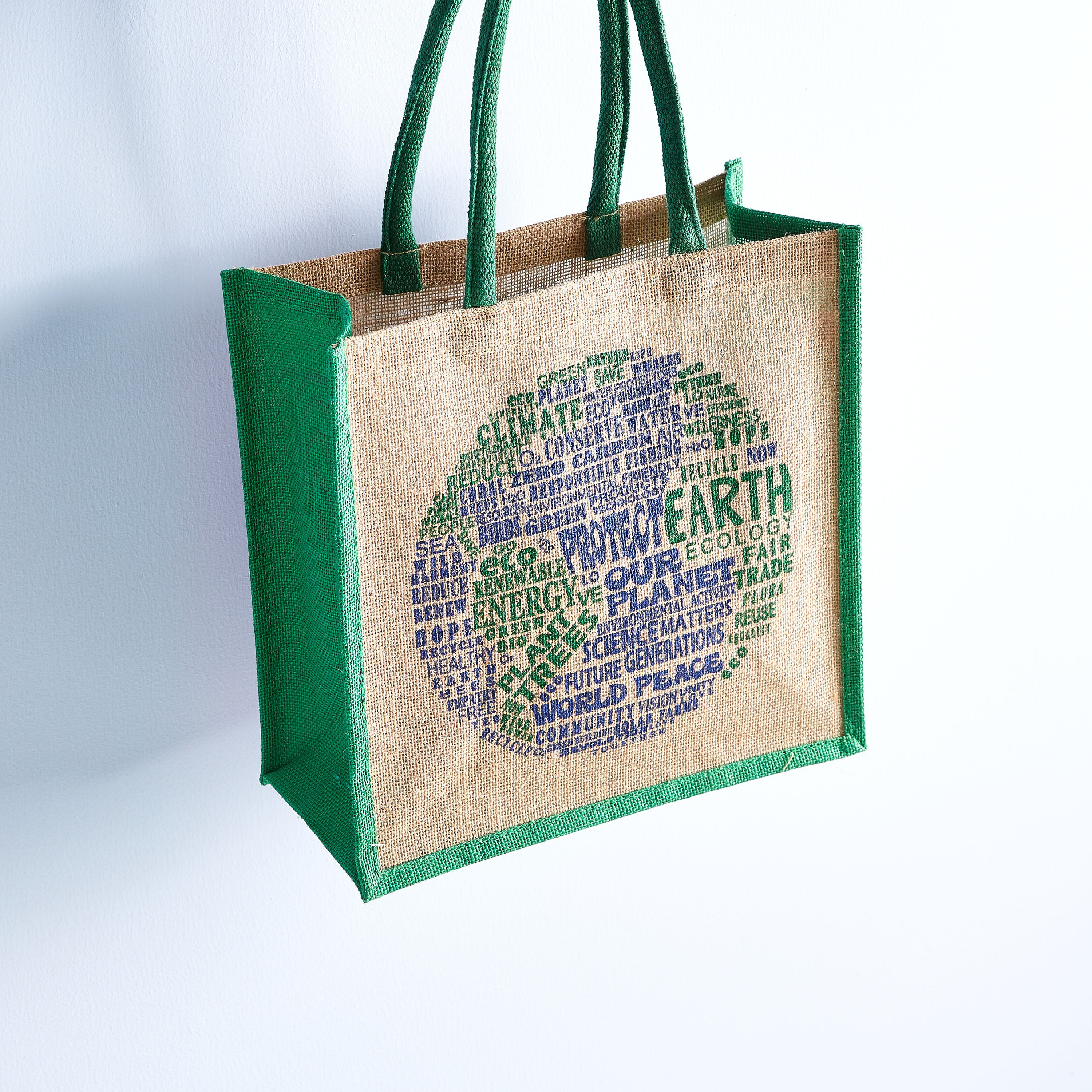 Illustrated Protect Earth Jute Shopping Bag - 38x15x46 cm-hbxhomeware-hbxkitchen-image-2