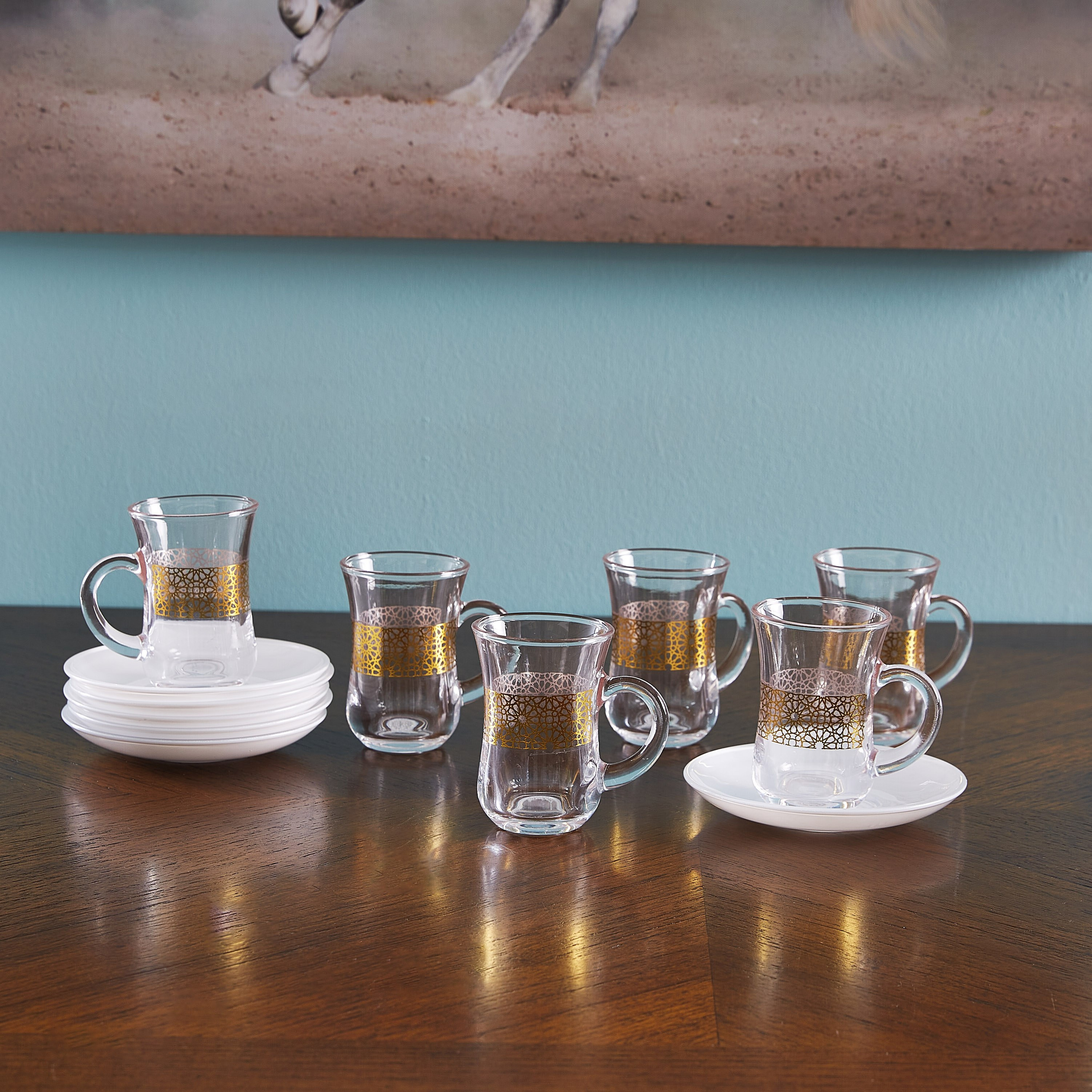 طقم فناجين وصحون استيكان 12 قطعة من بيليسيمو - 140 مل-hbxhomeware-diningandtabletop-coffeeandteasets-image-1
