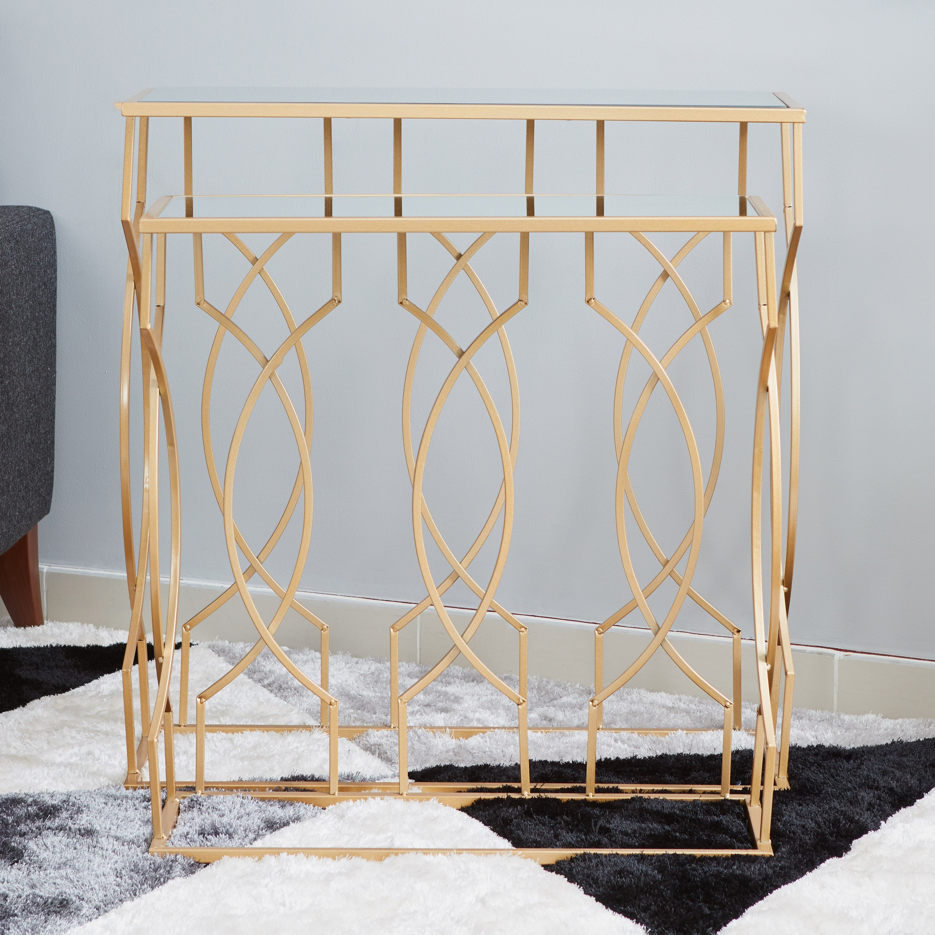 طقم طاولة كنبة من فيرونا - من قطعتين-hbxfurniture-tablesandstands-consoletables-image-3