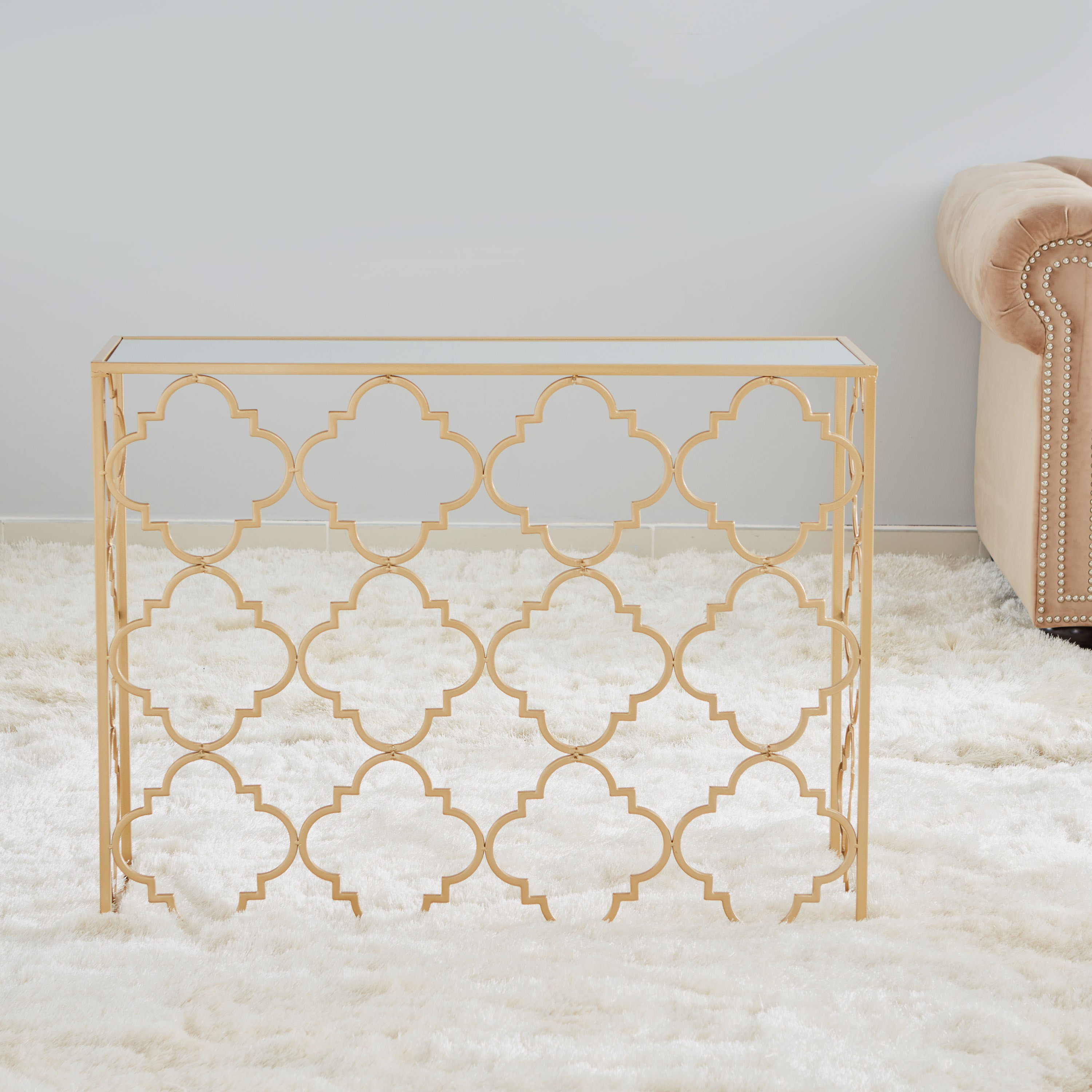 Scallop Sofa Table with Mirror-hbxfurniture-tablesandstands-consoletables-image-2