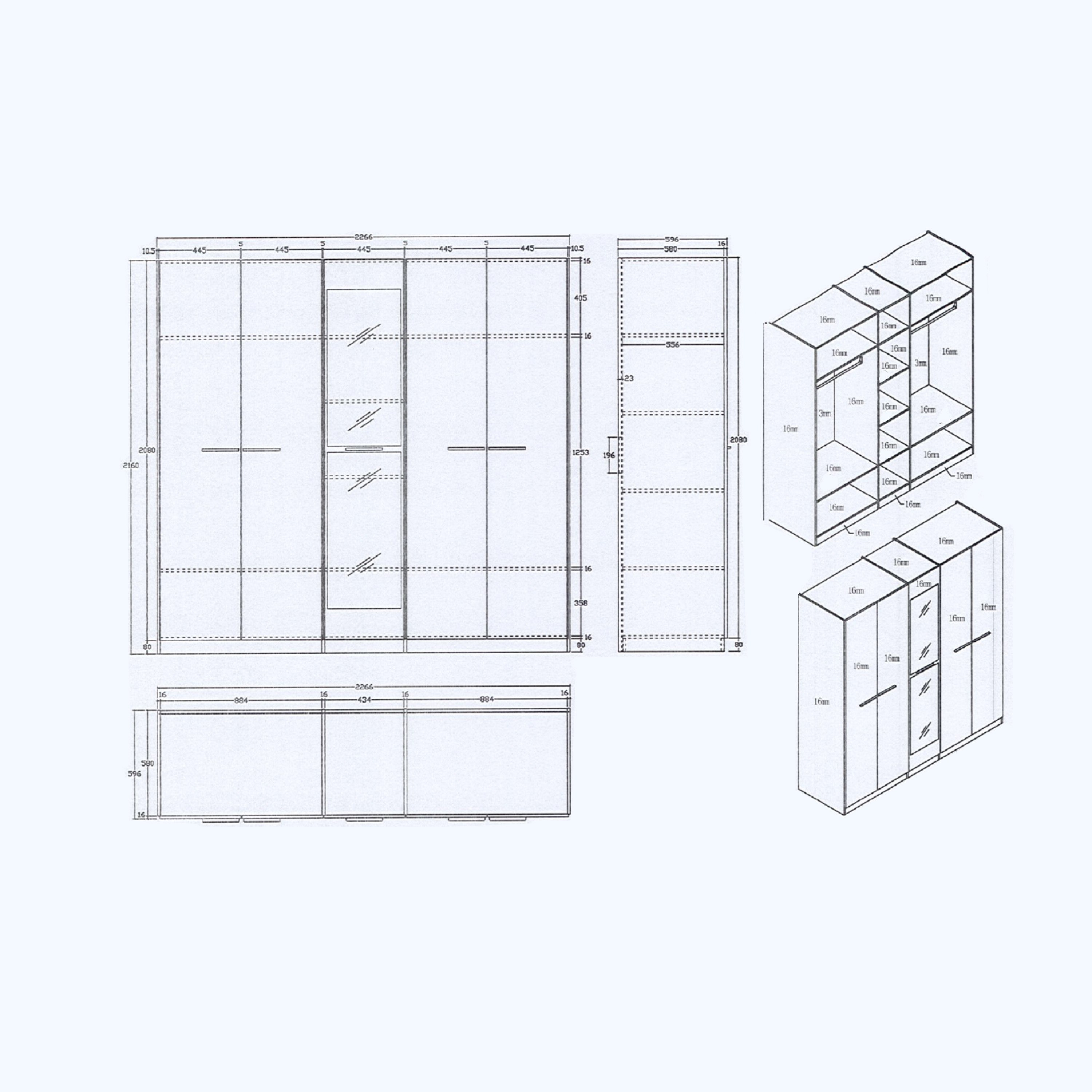 خزانة ملابس بـ5 أبواب مع مرآة من ستوكهولم-hbxfurniture-wardrobes-image-10
