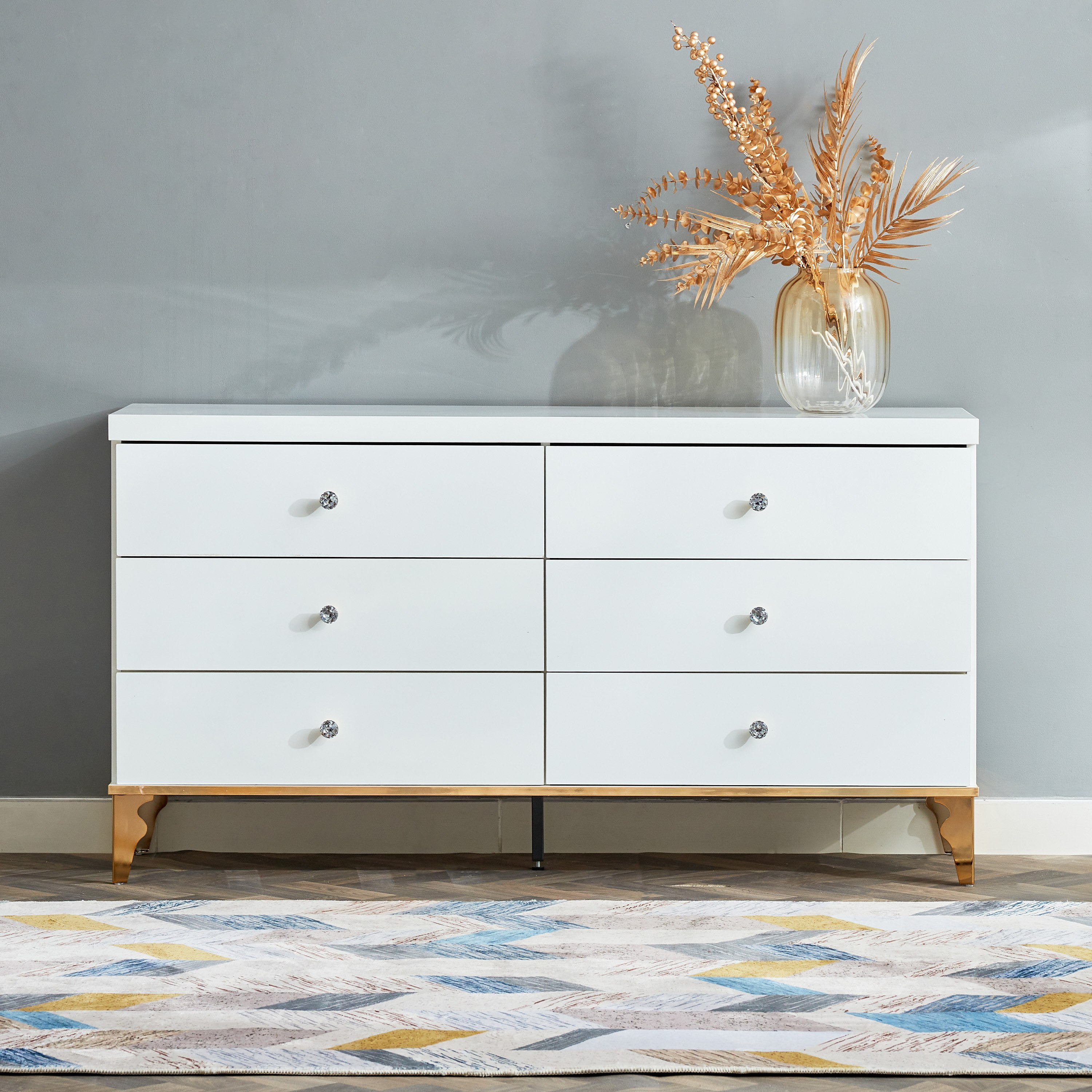 طاولة تزيين كبيرة بـ6 أدراج كبيرة دون مرآة من أورو-hbxfurniture-bedroom-dressersandmirrors-image-2
