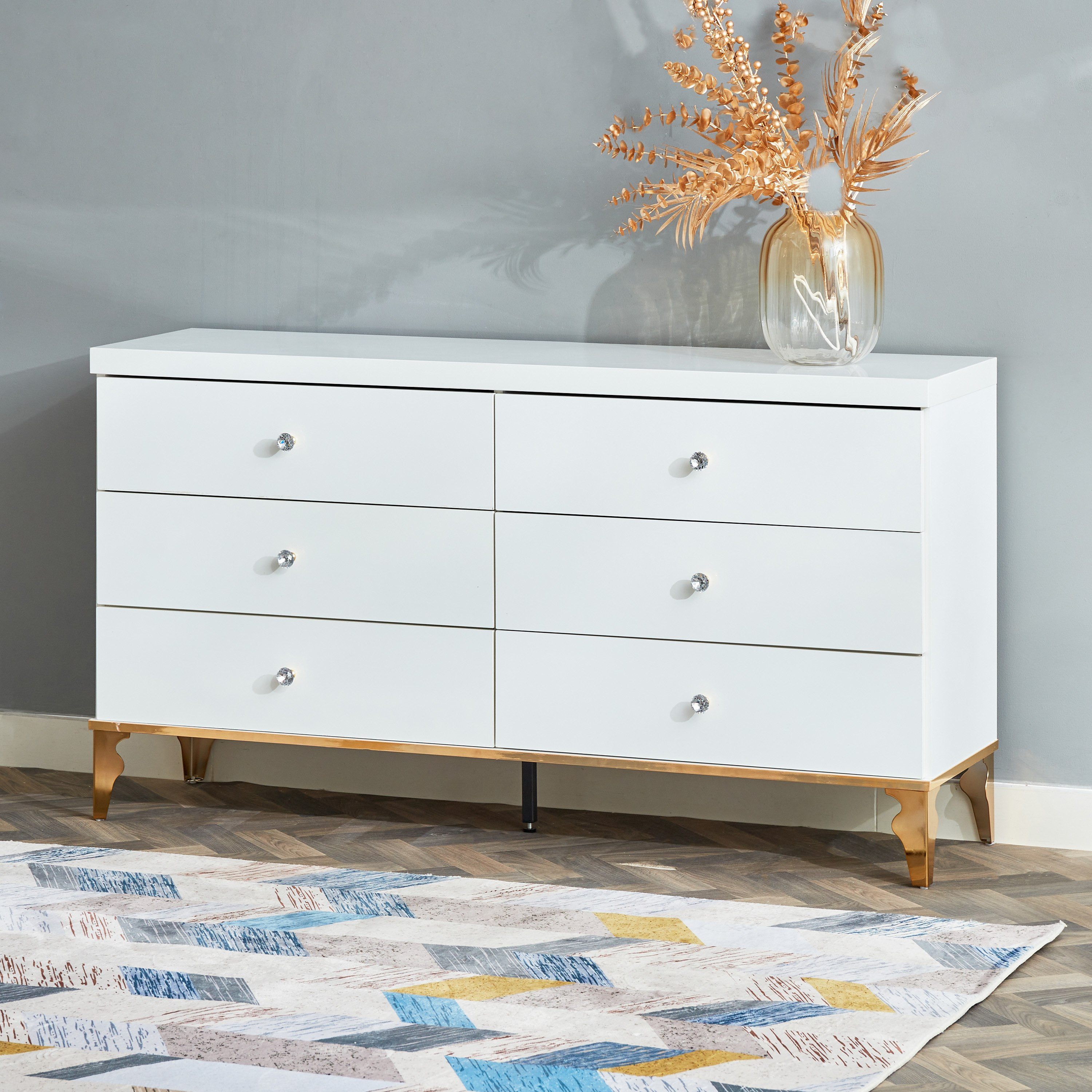 طاولة تزيين كبيرة بـ6 أدراج كبيرة دون مرآة من أورو-hbxfurniture-bedroom-dressersandmirrors-image-3