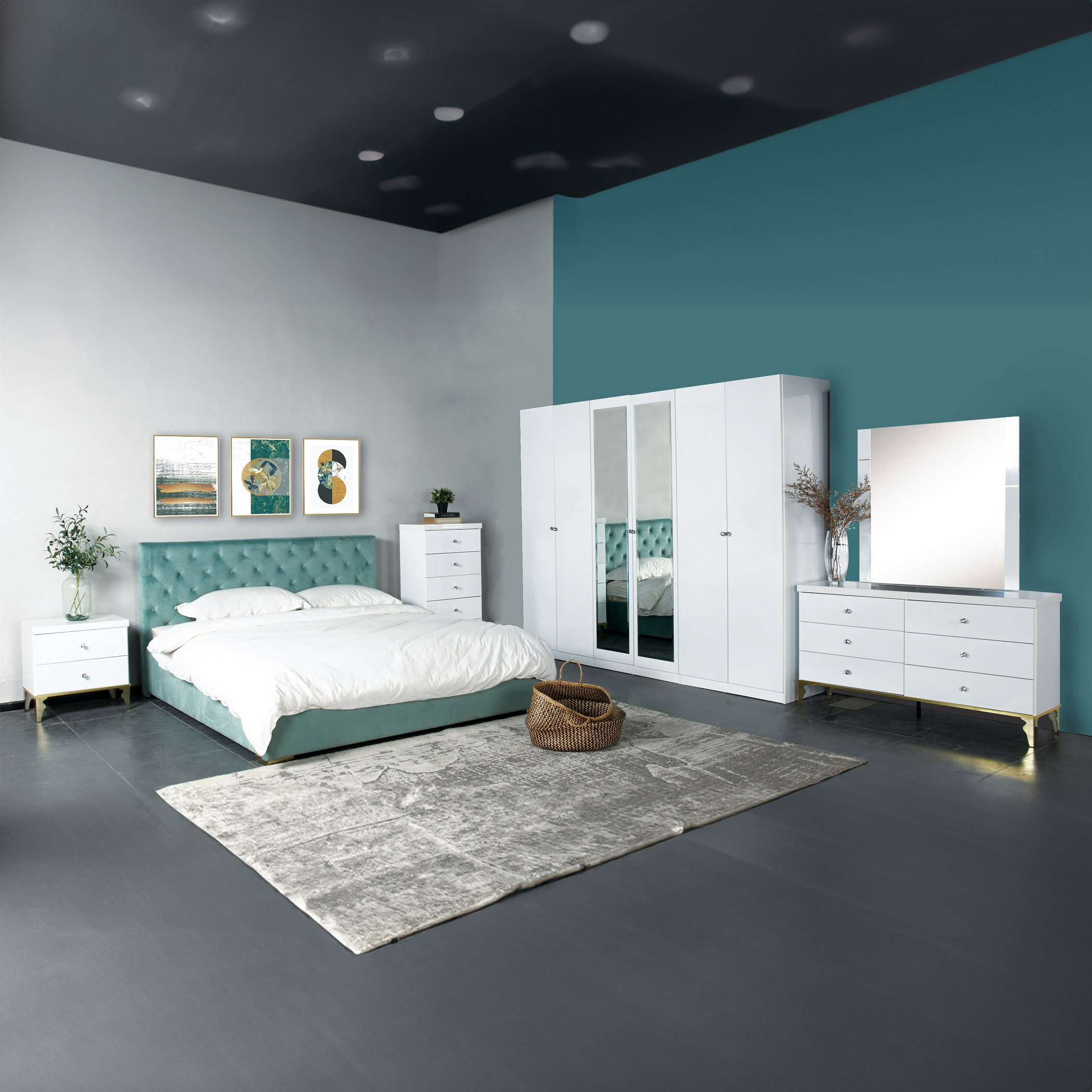 مرآة دون طاولة تزيين كبيرة 6 أدراج من أورو-hbxfurniture-bedroom-dressersandmirrors-image-5