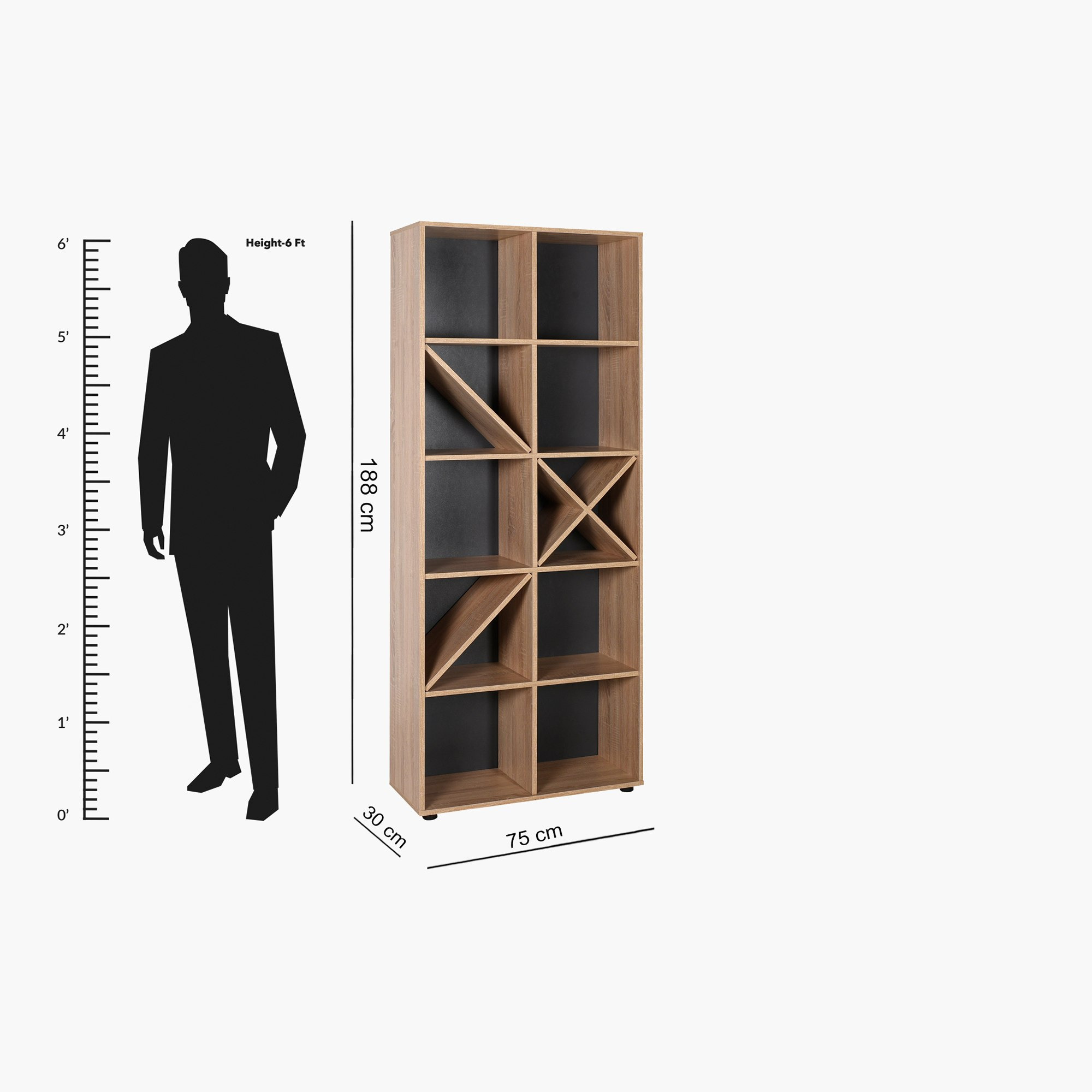 Plus 5-Tier Bookcase with 10 Shelves-hbxfurniture-office-bookcases-image-4