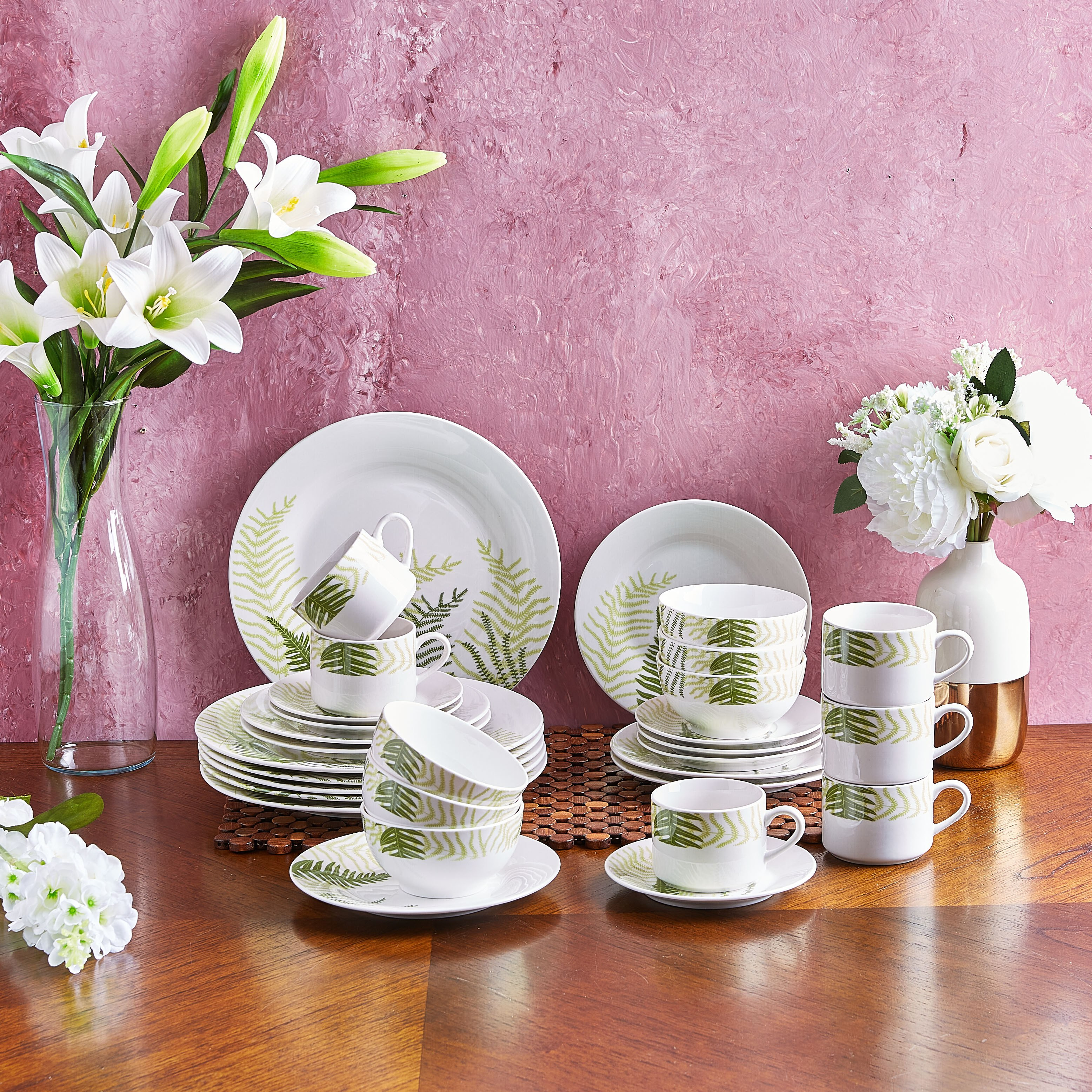 مستلزمات مائدة بطبعات من فيرن- طقم من 30 قطعة-hbxhomeware-hbxkitchen-image-6
