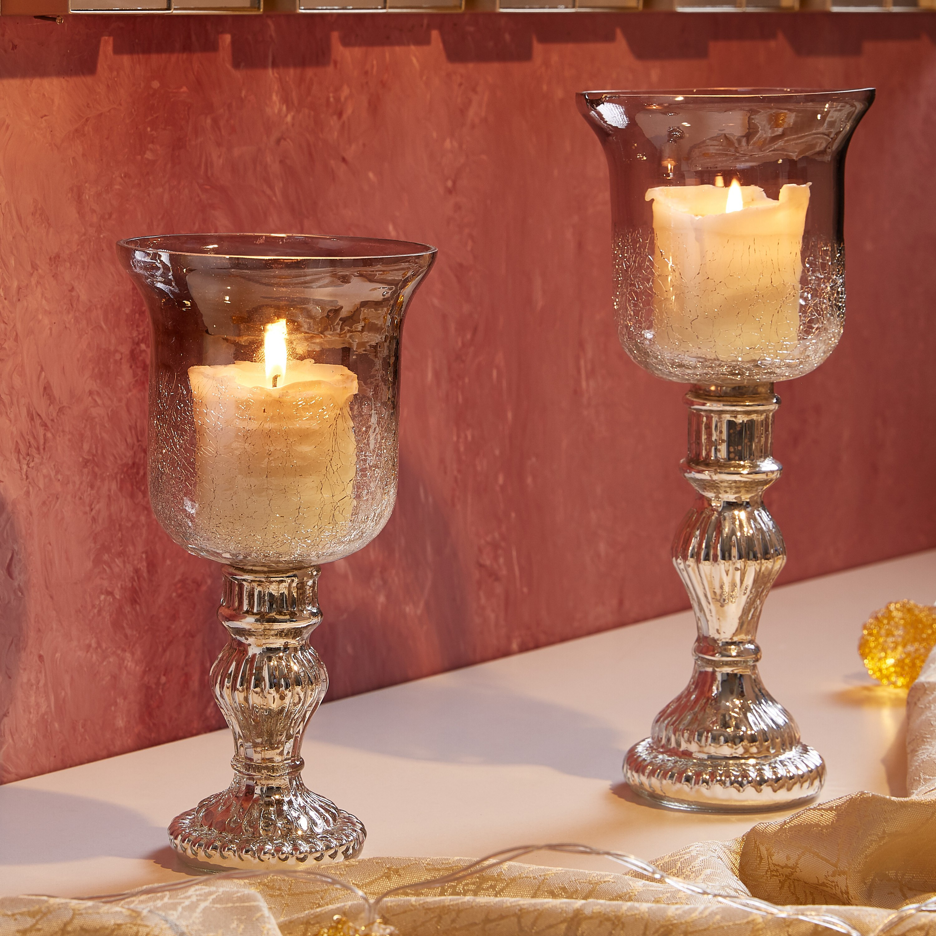 حامل شموع زجاجي من جلينت - طقم من قطعتين-hbxlivingroom-decorandaccessories-candleholders-image-1