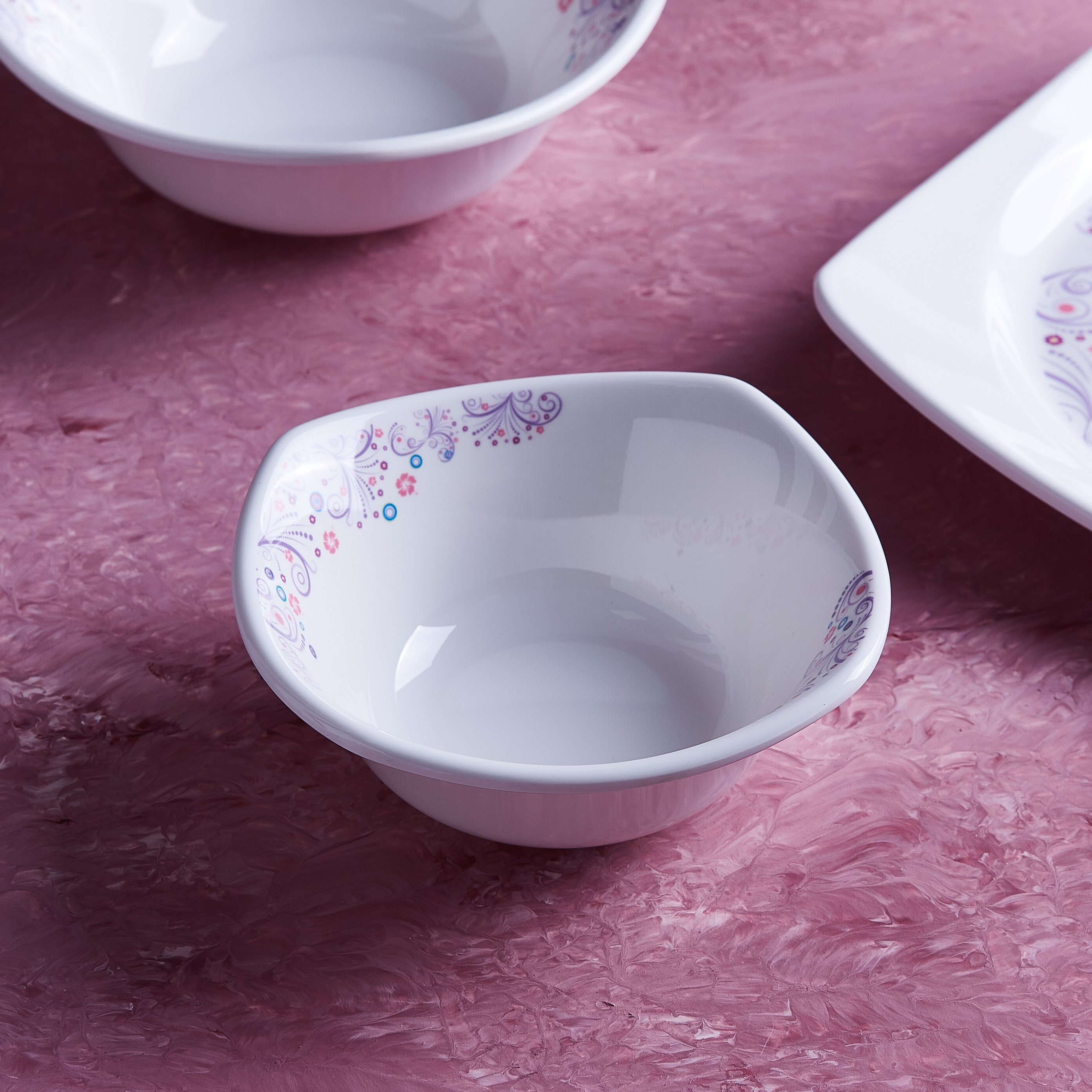 وعاء مربّع بطبعات ميموزا - 15 سم-hbxdecorandfurnishings-tabletop-serveware-image-1