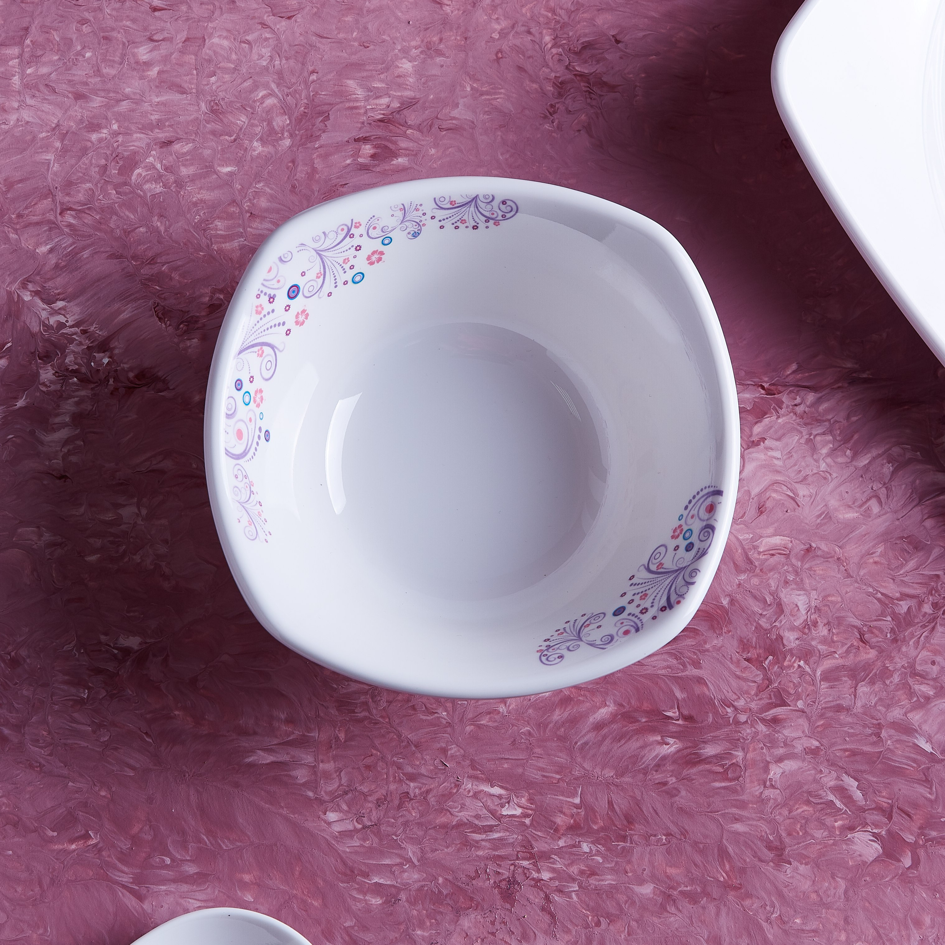 وعاء مربّع بطبعات ميموزا - 15 سم-hbxdecorandfurnishings-tabletop-serveware-image-2
