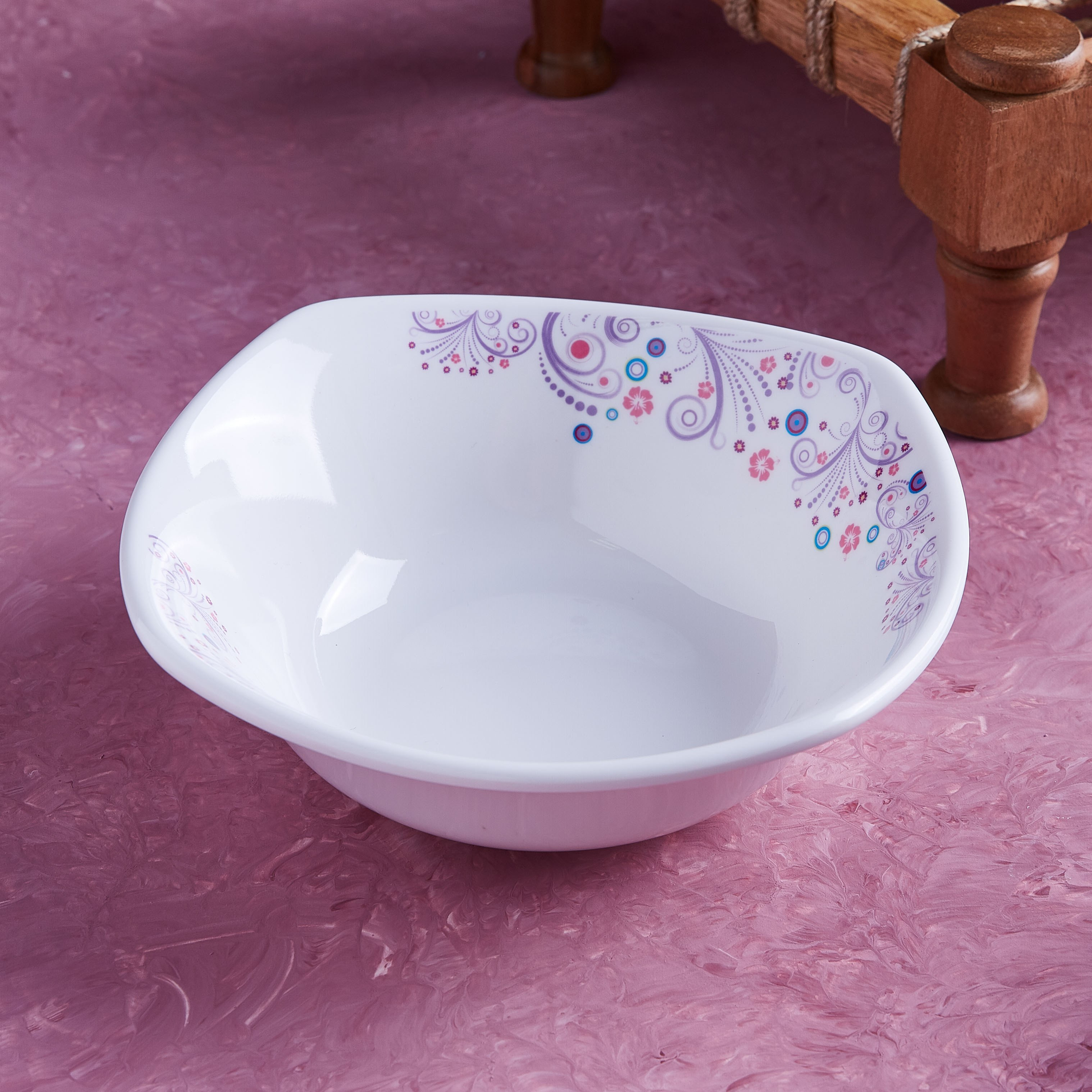 وعاء مربّع بطبعات ميموزا - 18 سم-hbxdecorandfurnishings-tabletop-serveware-image-2