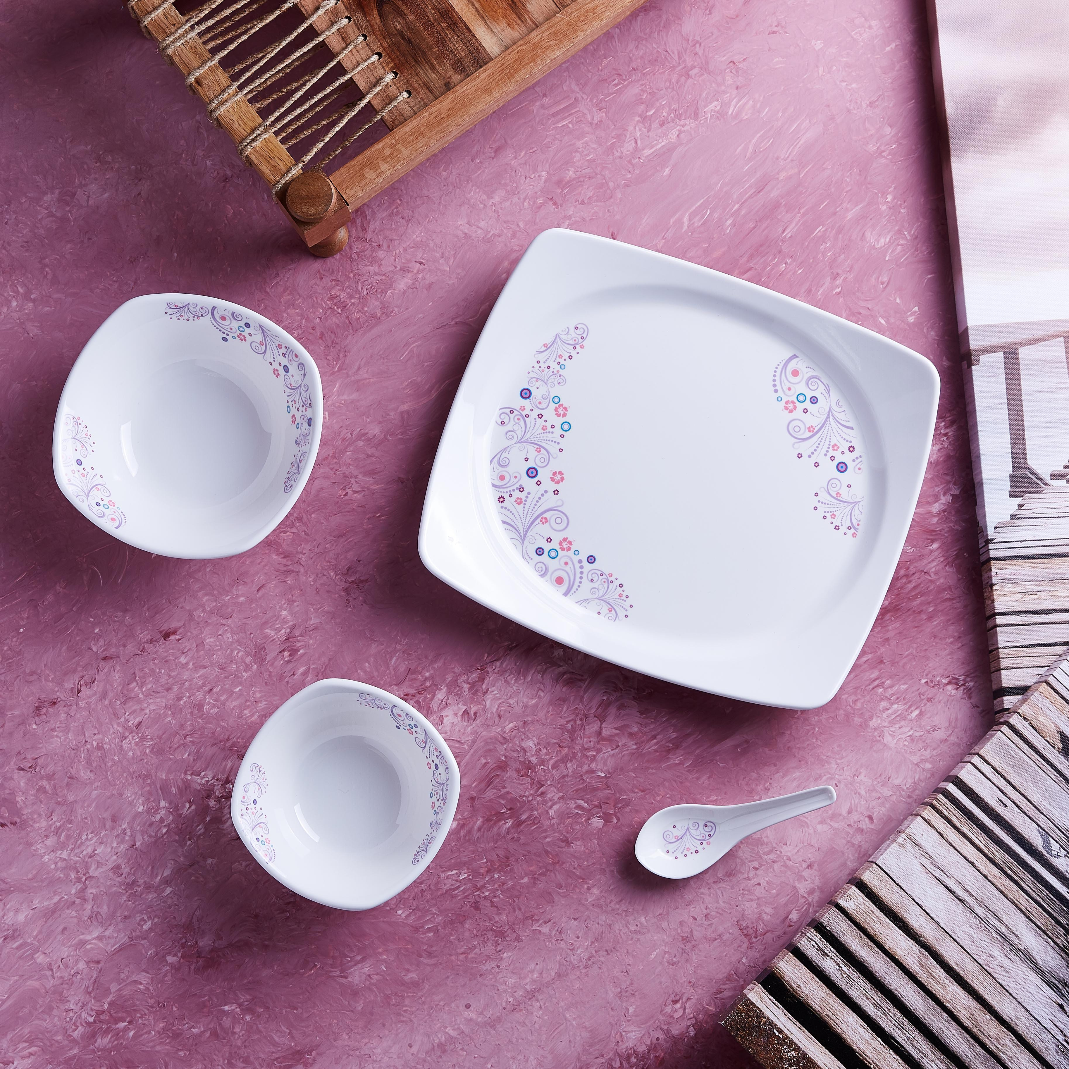 وعاء مربّع بطبعات ميموزا - 18 سم-hbxdecorandfurnishings-tabletop-serveware-image-4
