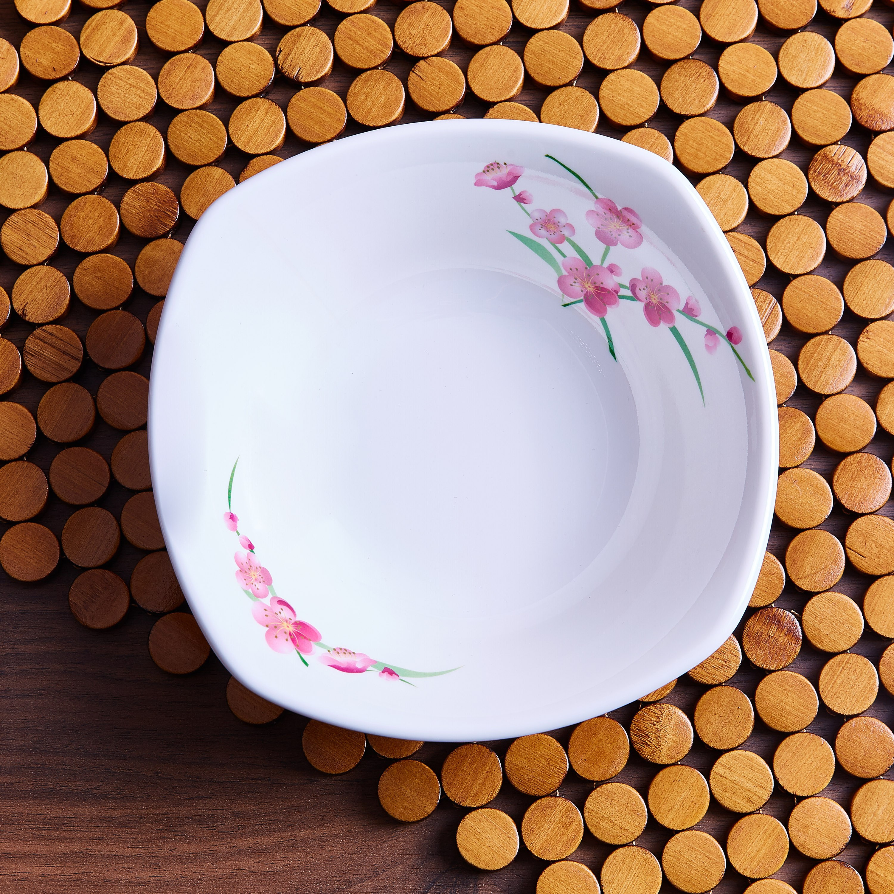 وعاء مربّع بطبعات زهرة الربيع - 18 سم-hbxdecorandfurnishings-tabletop-serveware-image-2