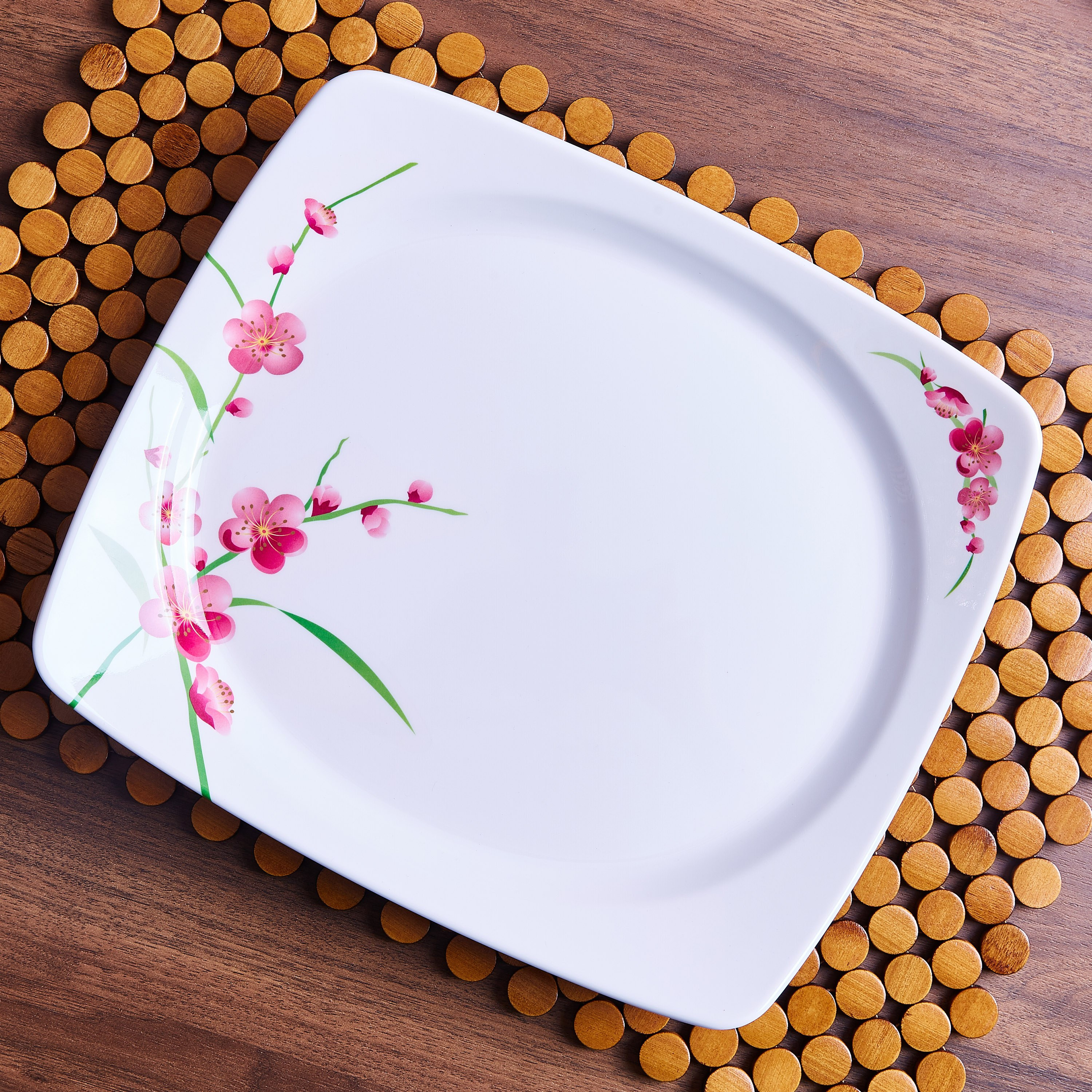 طبق تقديم مستطيل من سبرينج بلوسوم - 30 × 27 سم-hbxdecorandfurnishings-tabletop-serveware-image-1