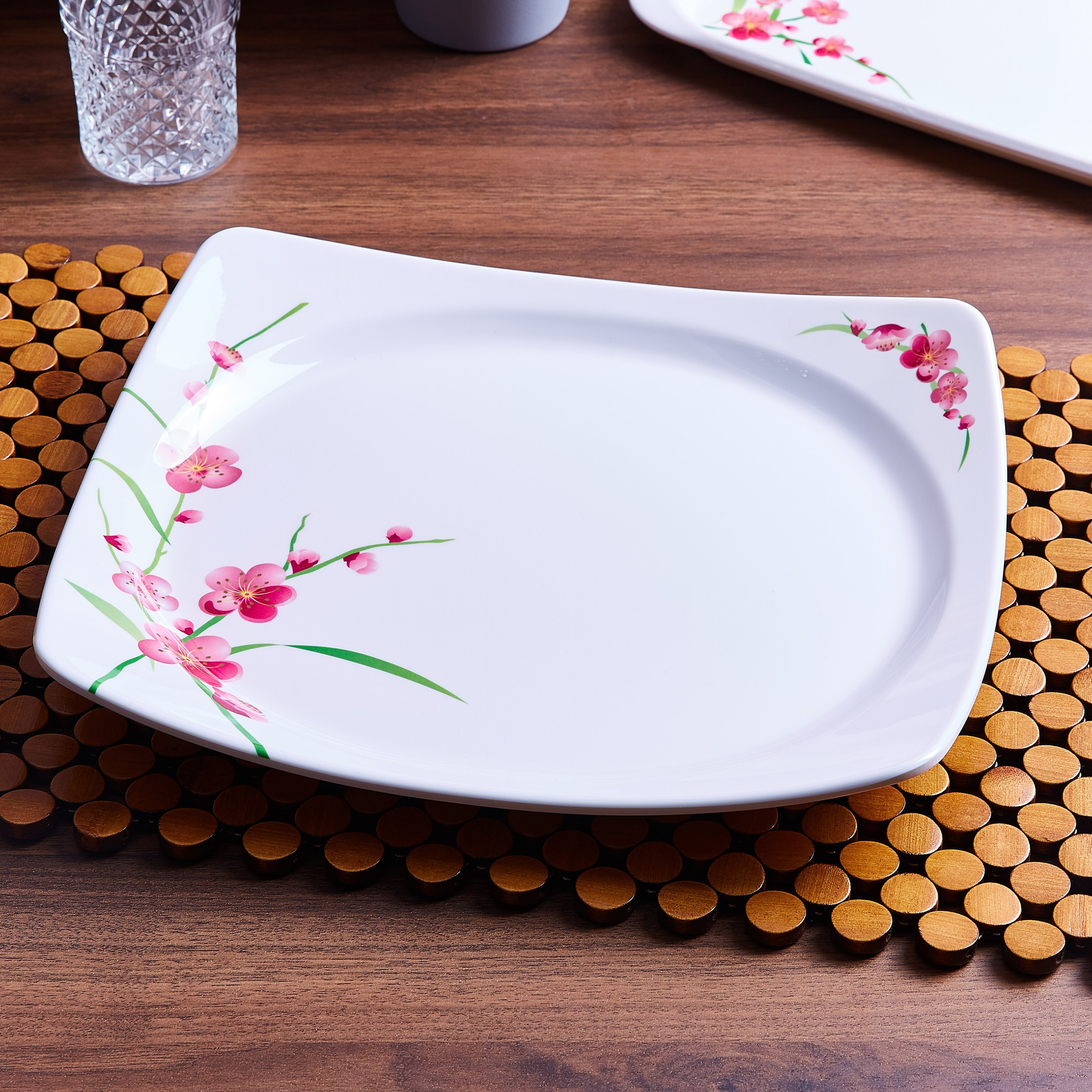 طبق تقديم مستطيل من سبرينج بلوسوم - 30 × 27 سم-hbxdecorandfurnishings-tabletop-serveware-image-2