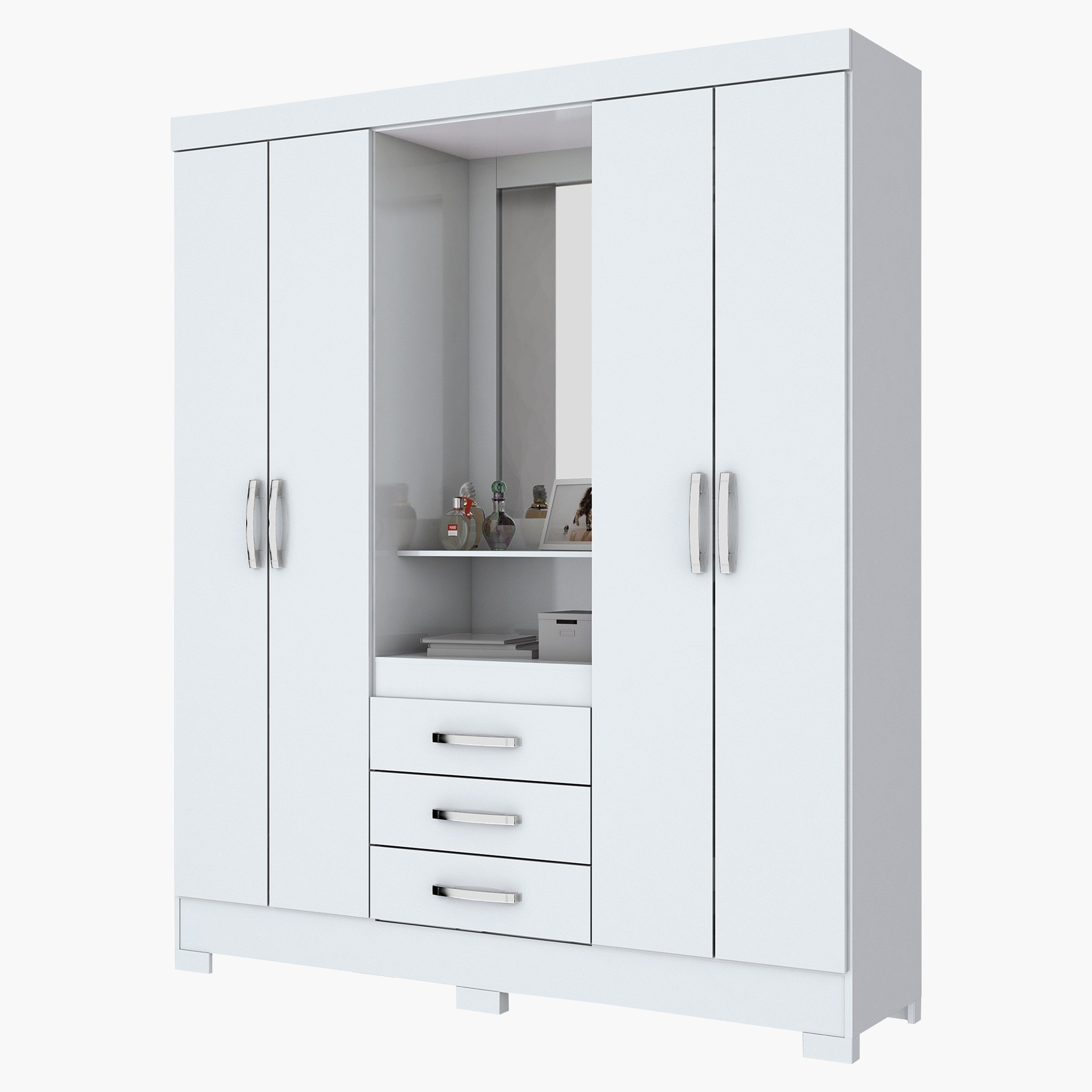خزانة ملابس 4 أبواب و3 أدراج مع مرآة - سلفادار من موڤو -hbxfurniture-wardrobes-image-2