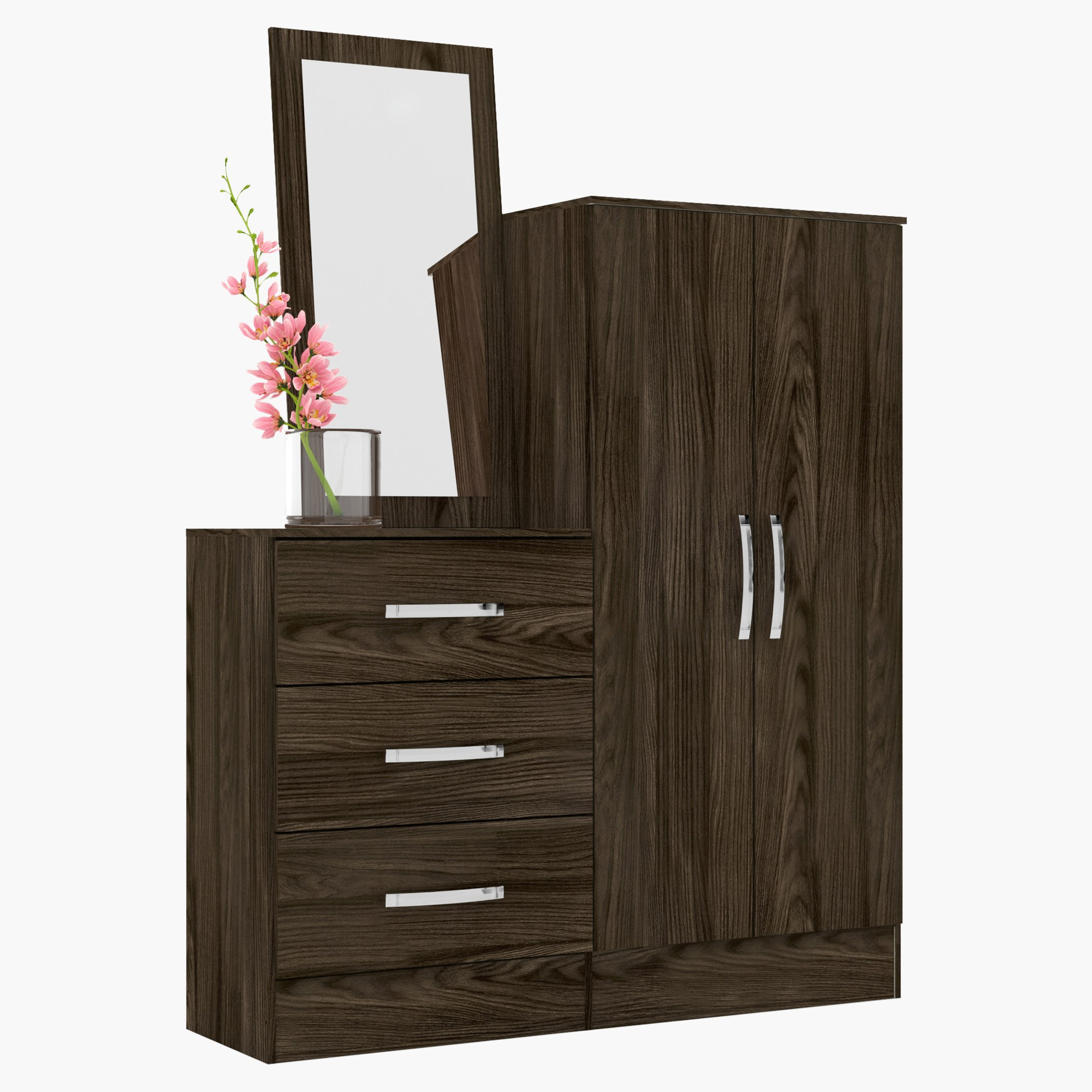 طاولة تزيين بخزانة ببابين و3 أدراج ومرآة - ريو من موڤو -hbxfurniture-bedroom-dressersandmirrors-image-3