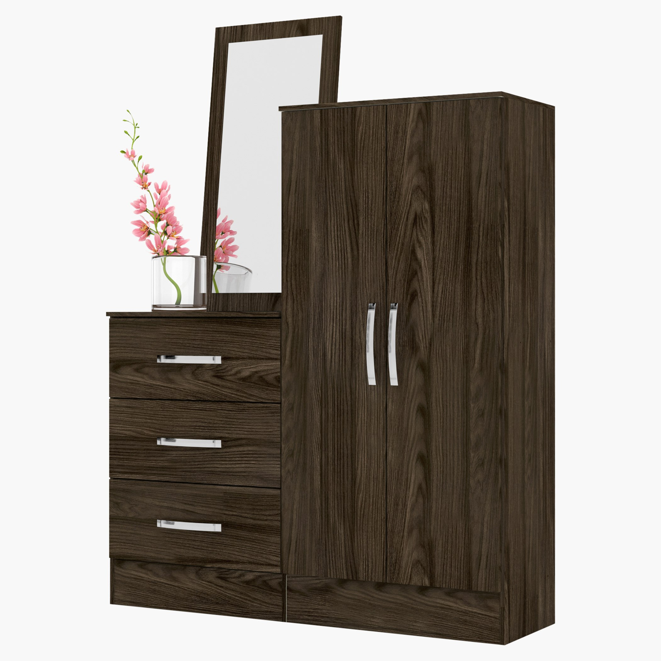 طاولة تزيين بخزانة ببابين و3 أدراج ومرآة - ريو من موڤو -hbxfurniture-bedroom-dressersandmirrors-image-4
