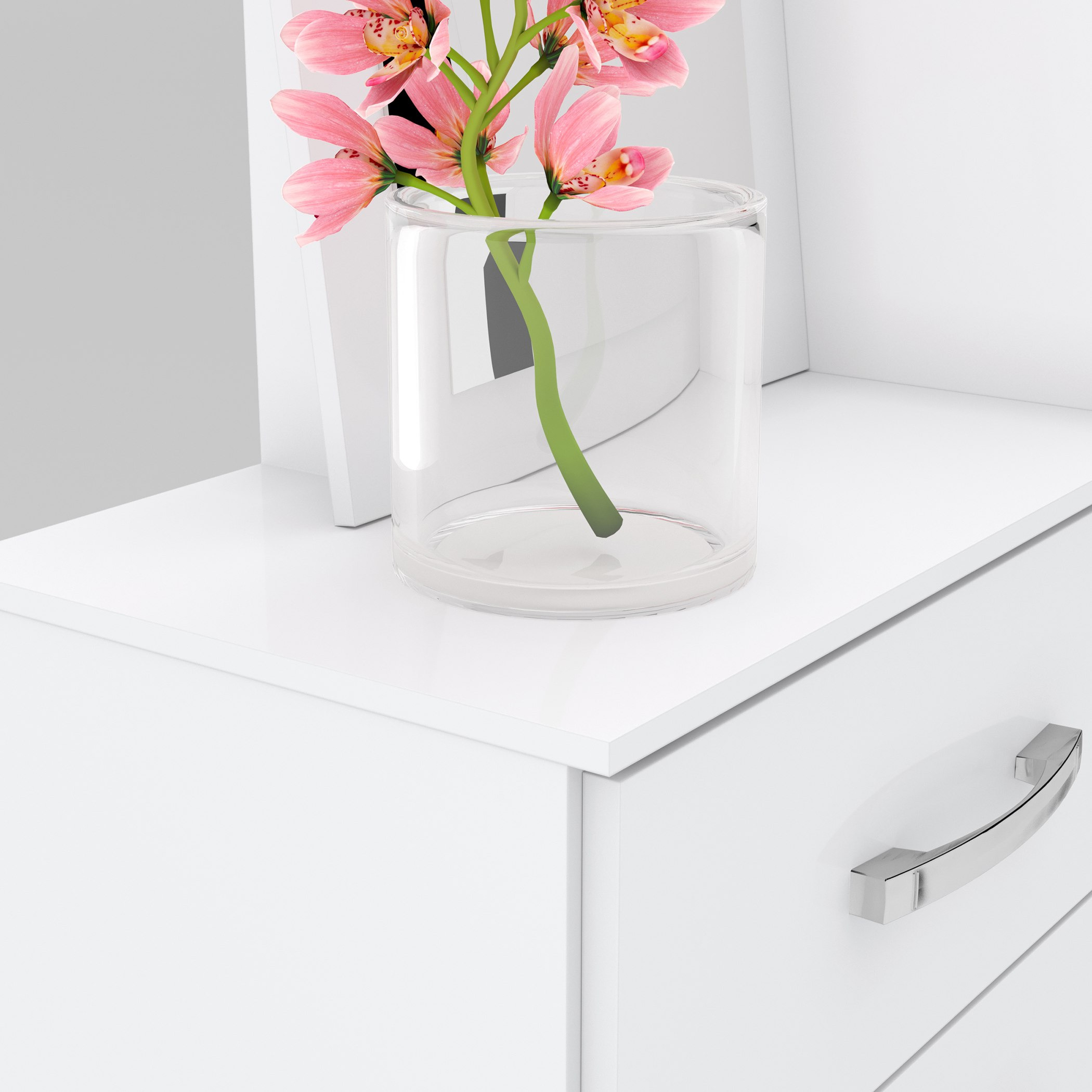 طاولة تزيين 3 أدراج ببابين ومرآة - لوندرينا من موڤو -hbxfurniture-bedroom-dressersandmirrors-image-5