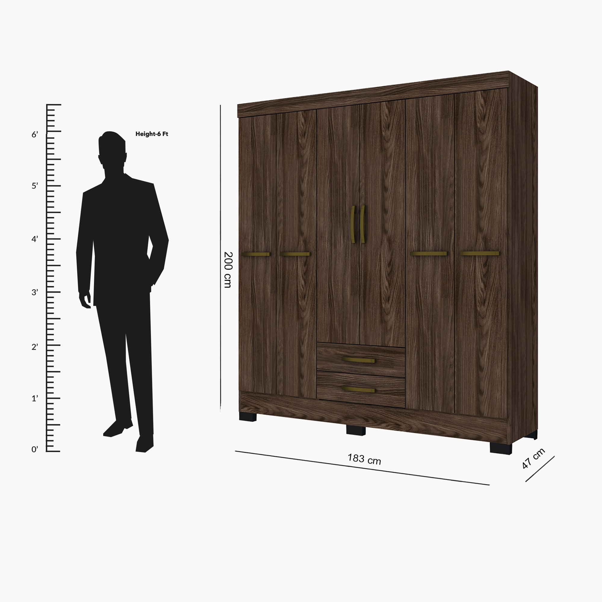 خزانة ملابس 6 أبواب ودرجين - سلفادار من موڤو -hbxfurniture-wardrobes-image-3