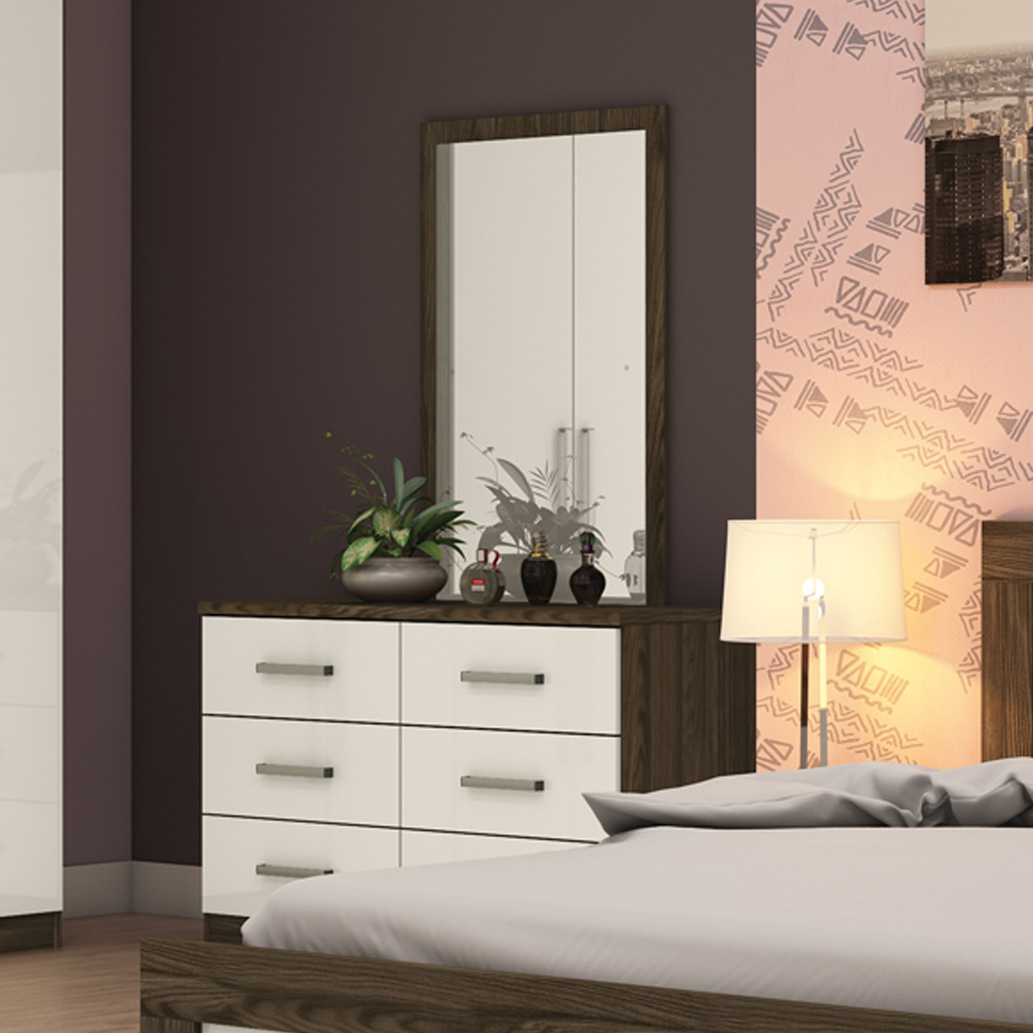 طاولة تزيين 6 أبواب بمرآة - ريو من موڤو -hbxfurniture-bedroom-dressersandmirrors-image-1