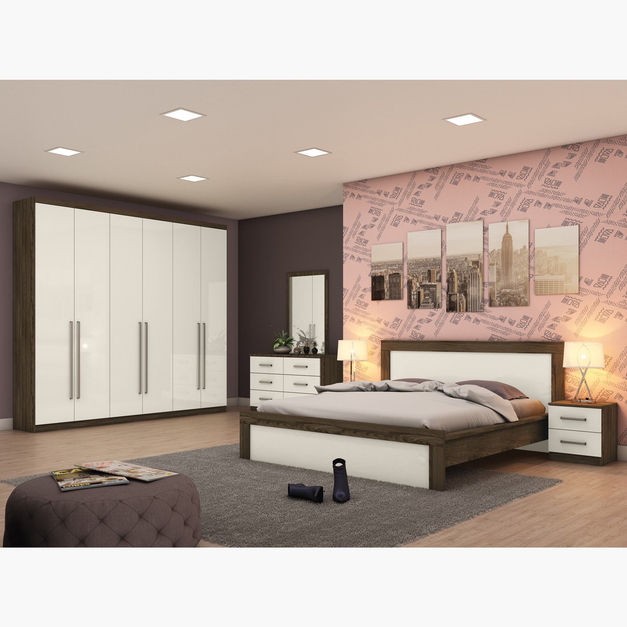 طاولة تزيين 6 أبواب بمرآة - ريو من موڤو -hbxfurniture-bedroom-dressersandmirrors-image-7