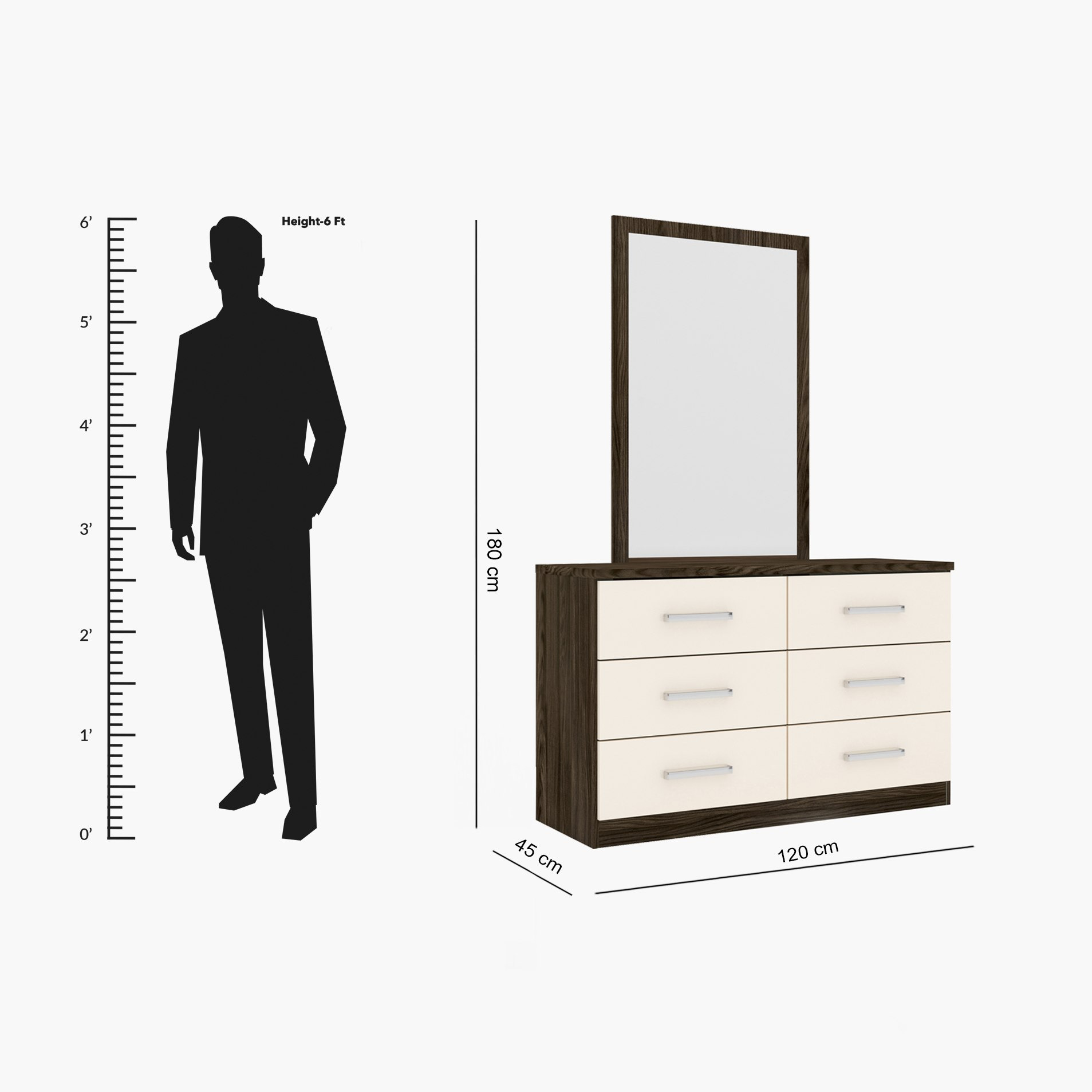 طاولة تزيين 6 أبواب بمرآة - ريو من موڤو -hbxfurniture-bedroom-dressersandmirrors-image-8