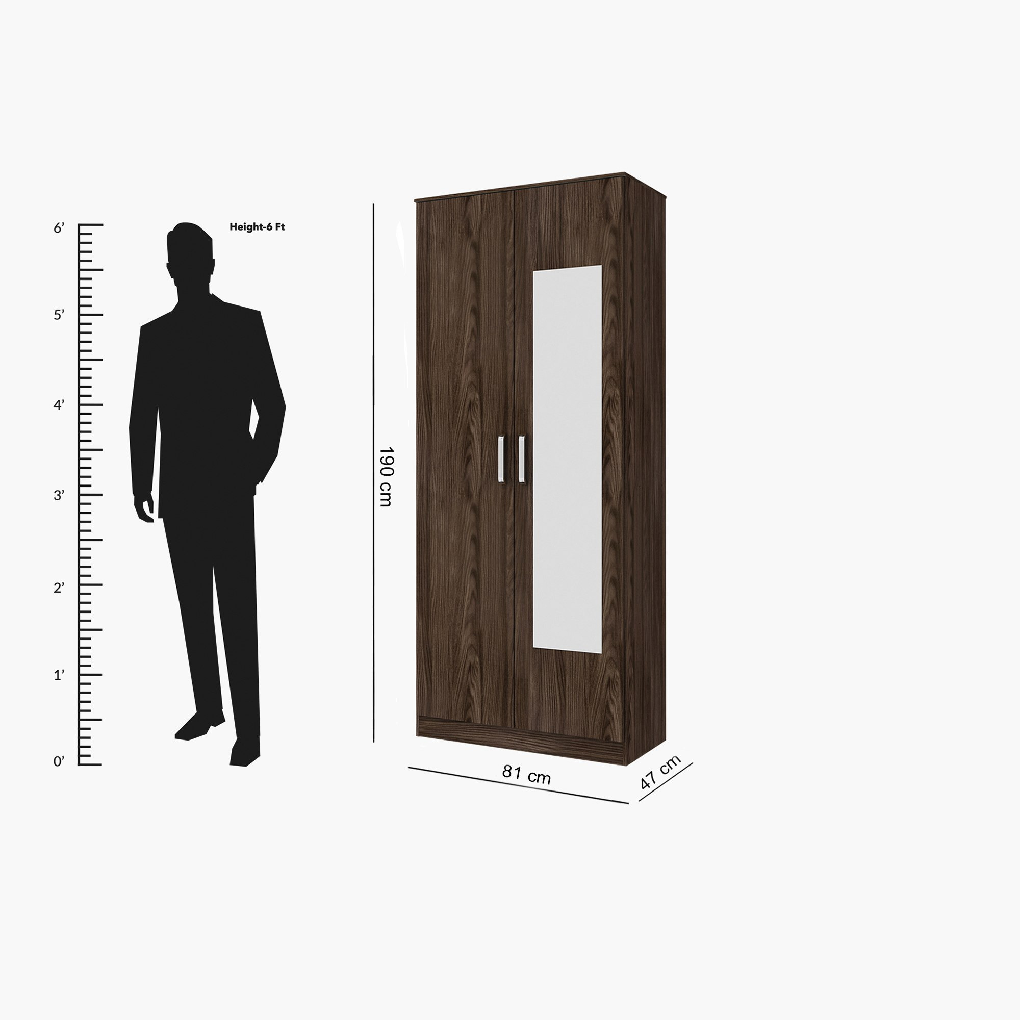 خزانة ملابس ببابين ومرآة - ريو من موڤو -hbxfurniture-wardrobes-image-3