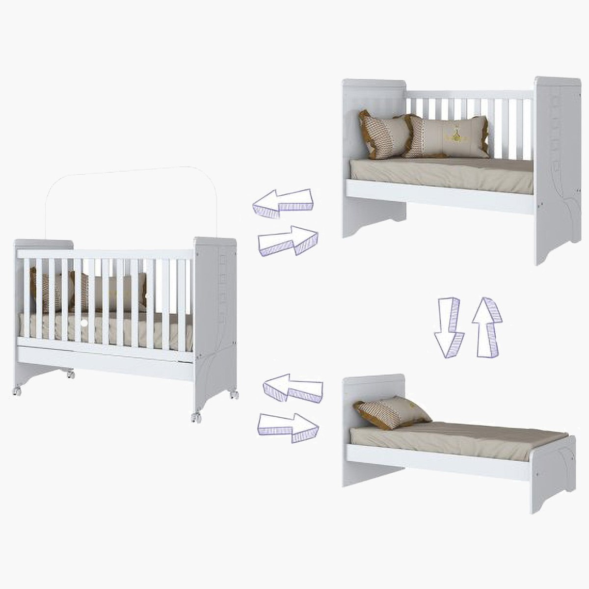 Cody 3-in-1 Convertible Baby Crib - 70x130 cm-hbxfurniture-bedsandbedsets-beds-toddler-image-6
