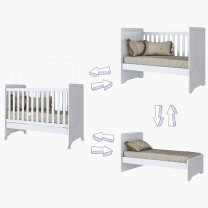 Cody 3-in-1 Convertible Baby Crib - 70x130 cms