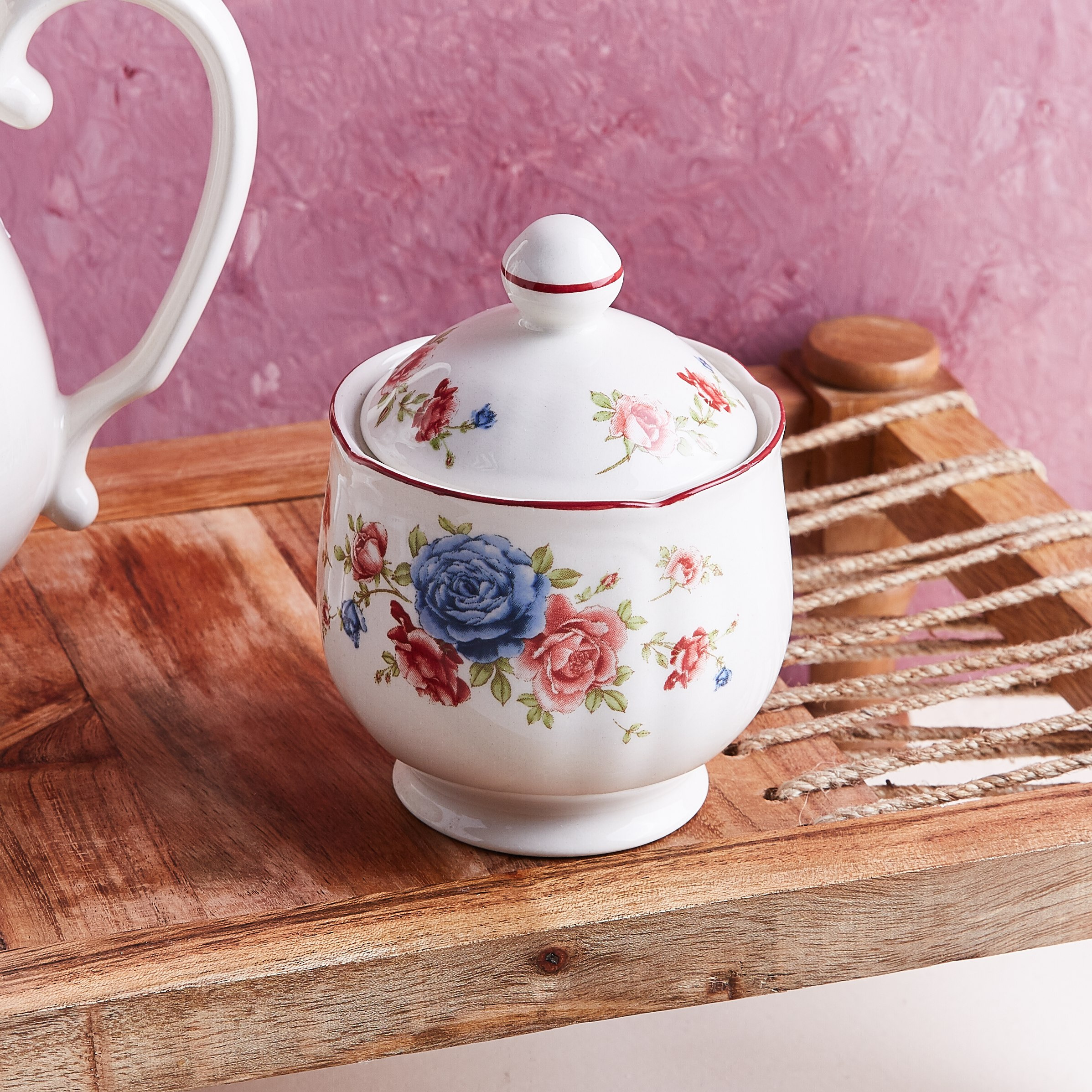 وعاء سكر مع غطاء بطبعات أزهار إليجنت من كلايتان - 280 سم-hbxhomeware-hbxkitchen-image-1