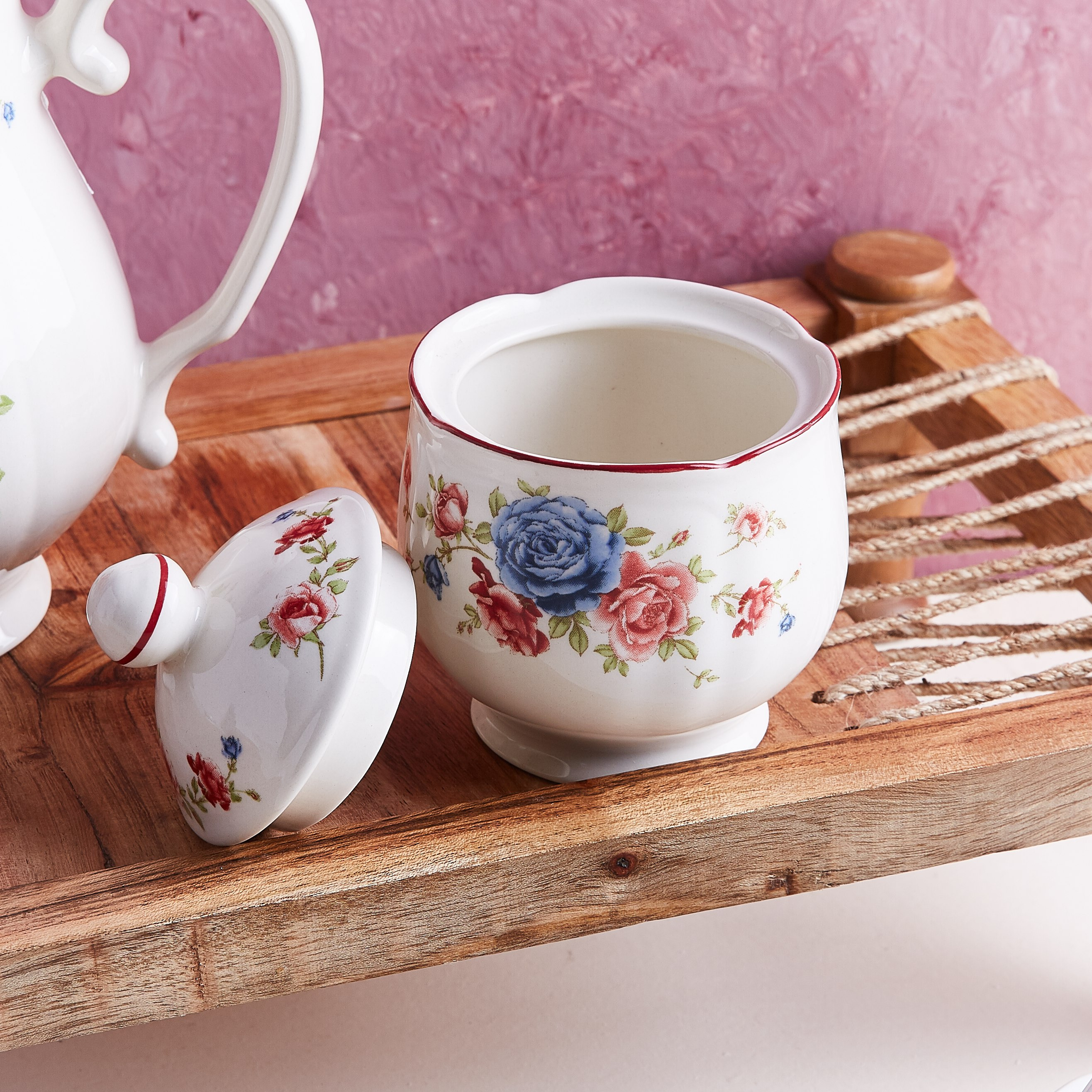وعاء سكر مع غطاء بطبعات أزهار إليجنت من كلايتان - 280 سم-hbxhomeware-hbxkitchen-image-2