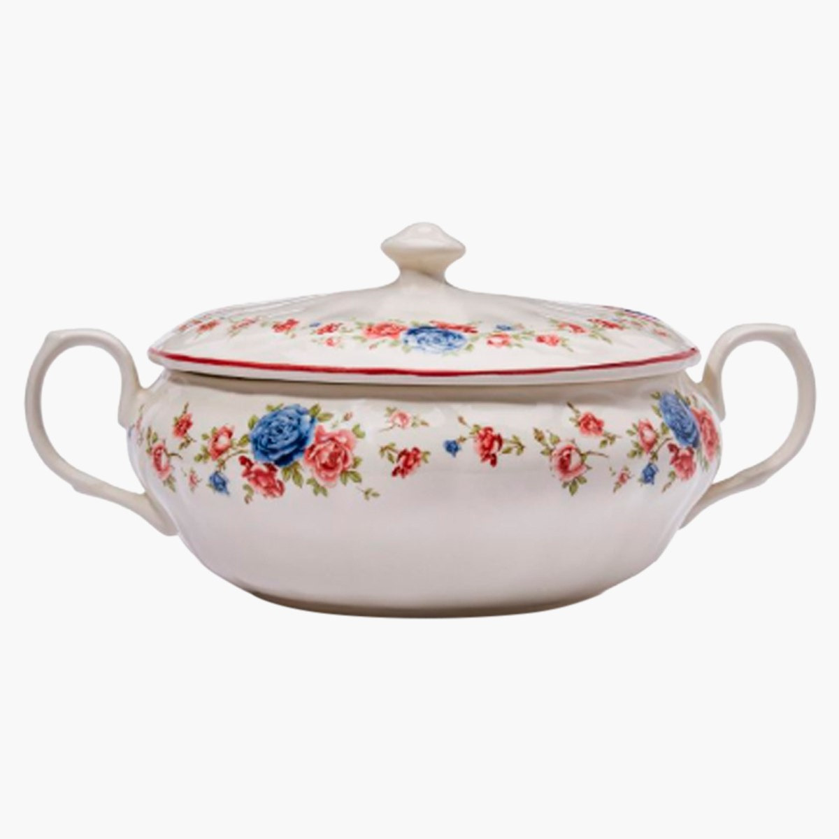 وعاء بغطاء بطبعات ورود من كلايتن - 24 سم-hbxdecorandfurnishings-tabletop-serveware-image-1