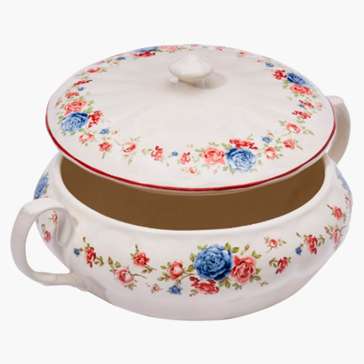 وعاء بغطاء بطبعات ورود من كلايتن - 24 سم-hbxdecorandfurnishings-tabletop-serveware-image-2