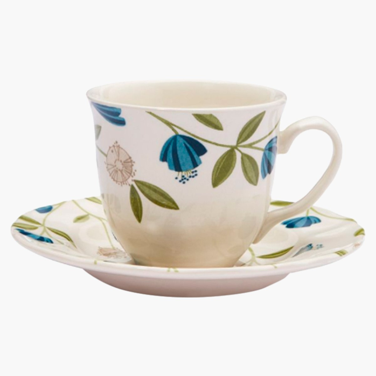 طقم فنجان وصحن بطبعات أزهار إليجنت من كلايتان- 200 مل-hbxhomeware-diningandtabletop-coffeeandteasets-image-1