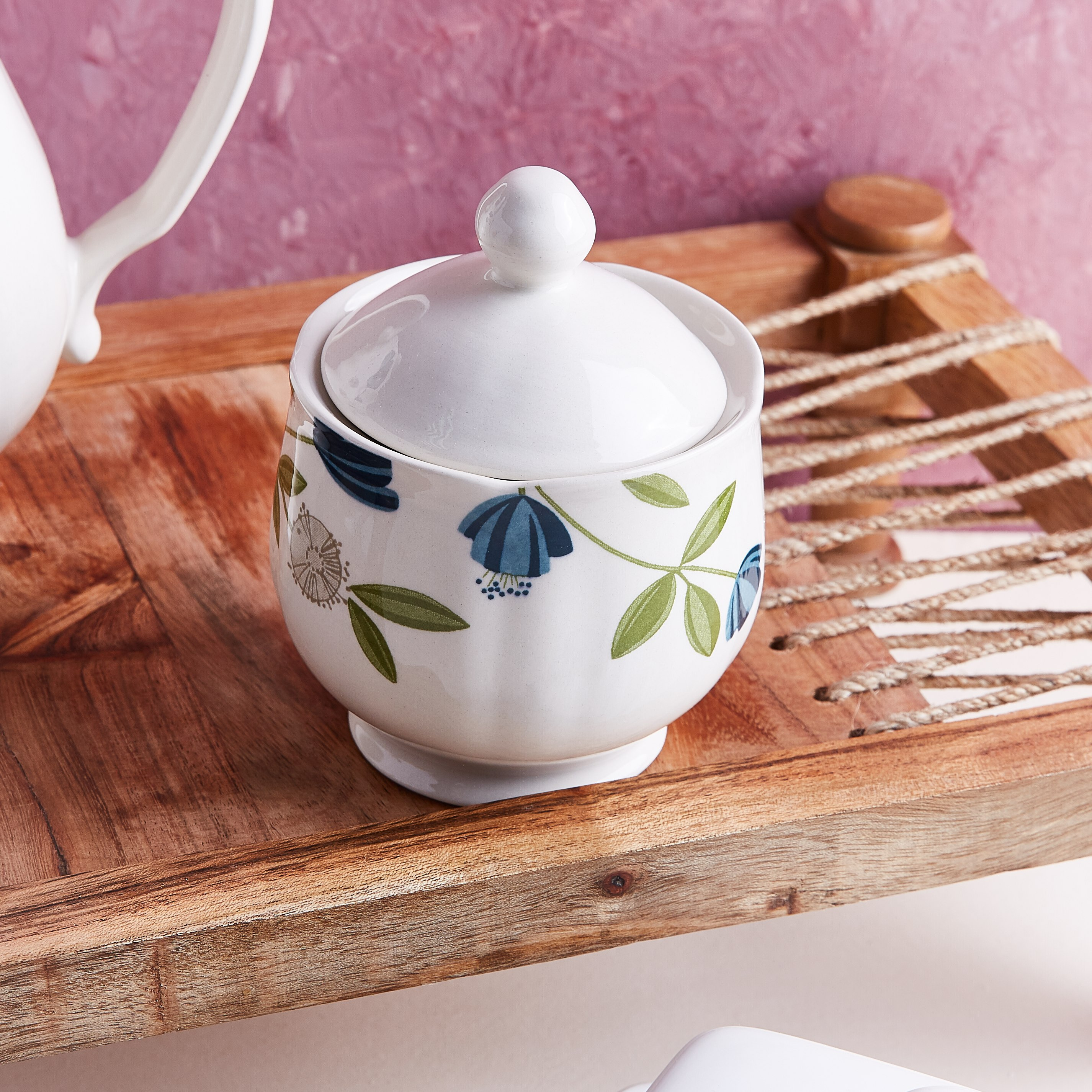 وعاء سكر مع غطاء بطبعات أزهار إليجنت من كلايتان - 280 سم-hbxhomeware-hbxkitchen-image-1