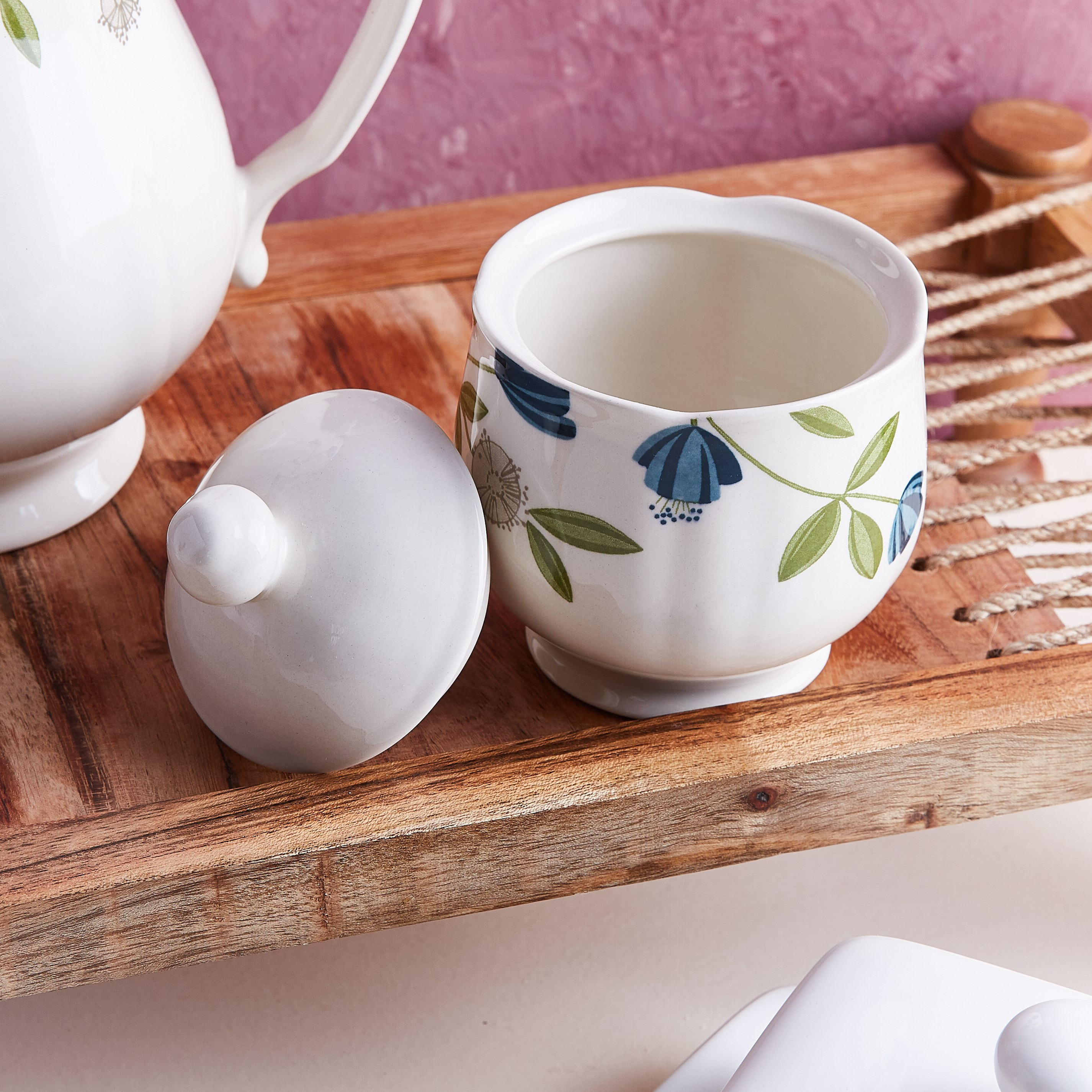 وعاء سكر مع غطاء بطبعات أزهار إليجنت من كلايتان - 280 سم-hbxhomeware-hbxkitchen-image-2