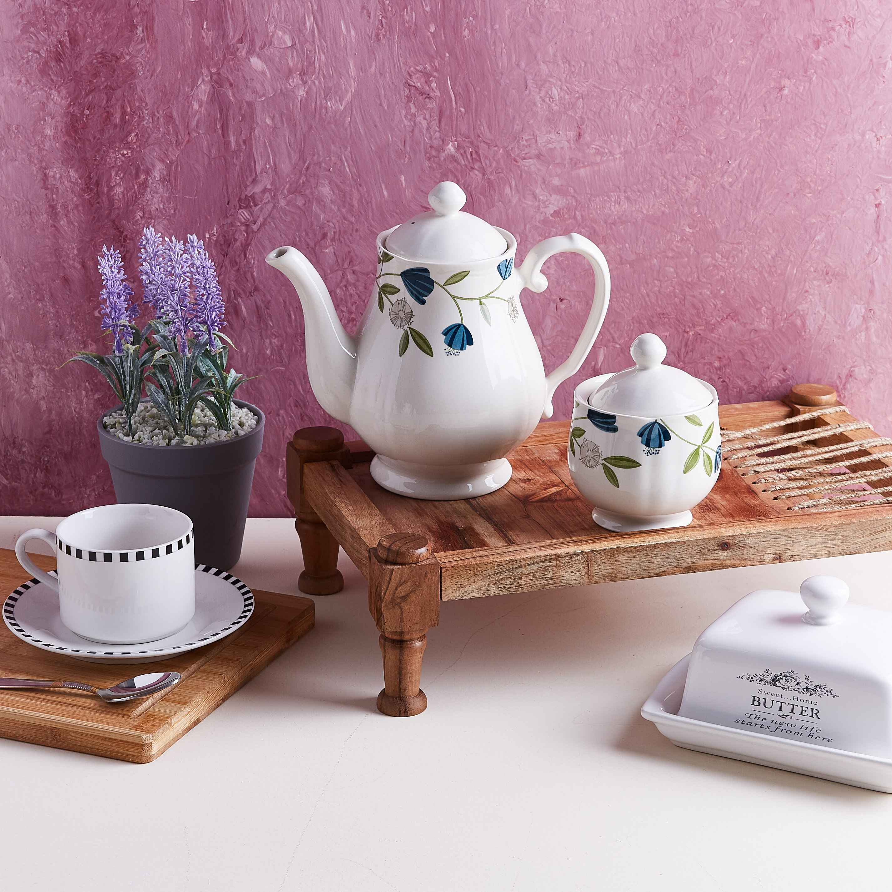 وعاء سكر مع غطاء بطبعات أزهار إليجنت من كلايتان - 280 سم-hbxhomeware-hbxkitchen-image-3