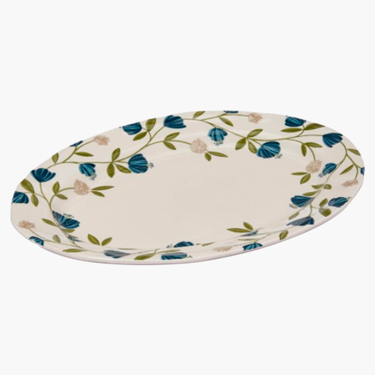 صحن بيضاوي من الخزف بتصميم زهري إليجانت من كلايتان - 36 سم-hbxdecorandfurnishings-tabletop-crockery-image-1