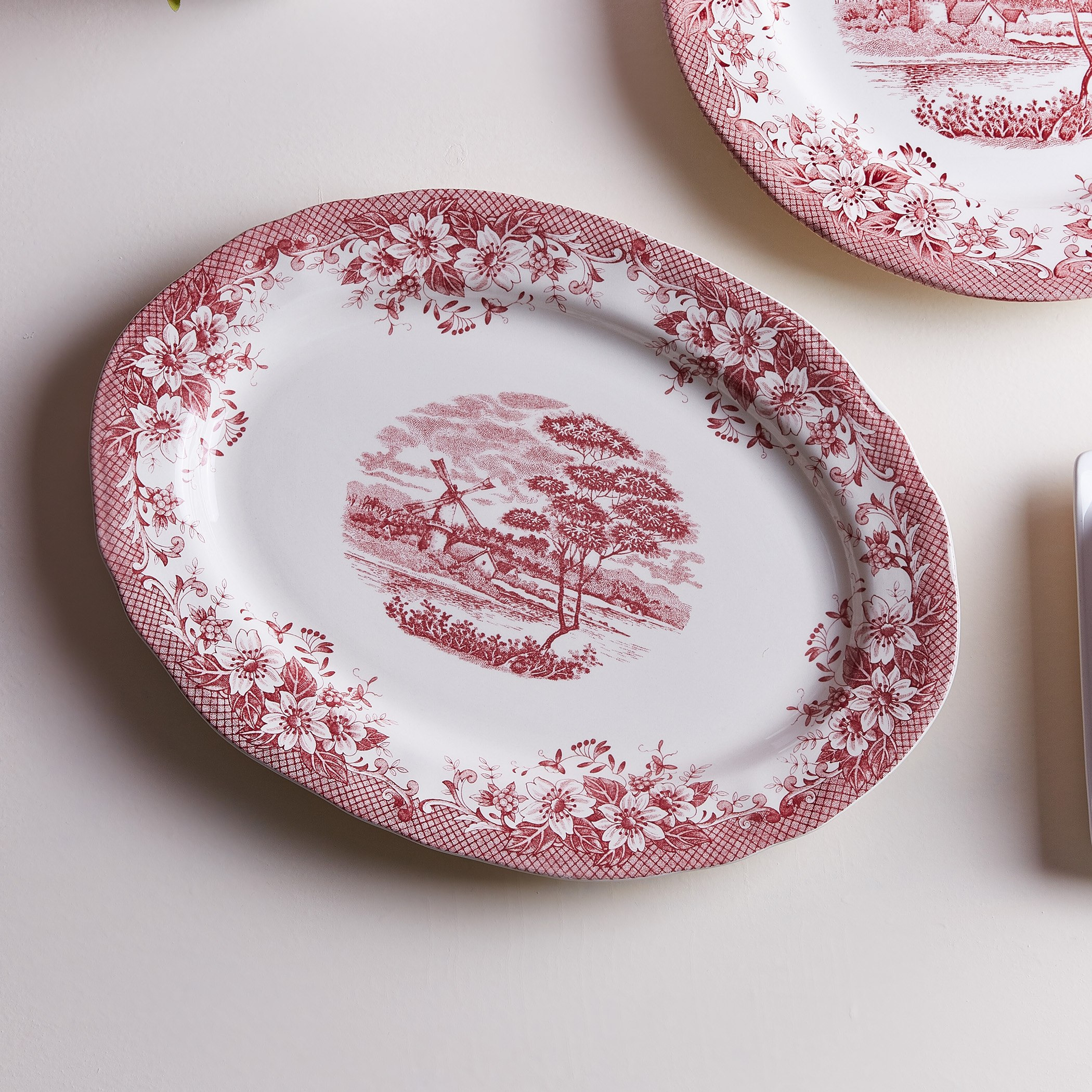 صحن بيضاوي ويندميل خزف من كلايتان - 36 سم -hbxdecorandfurnishings-tabletop-crockery-image-1