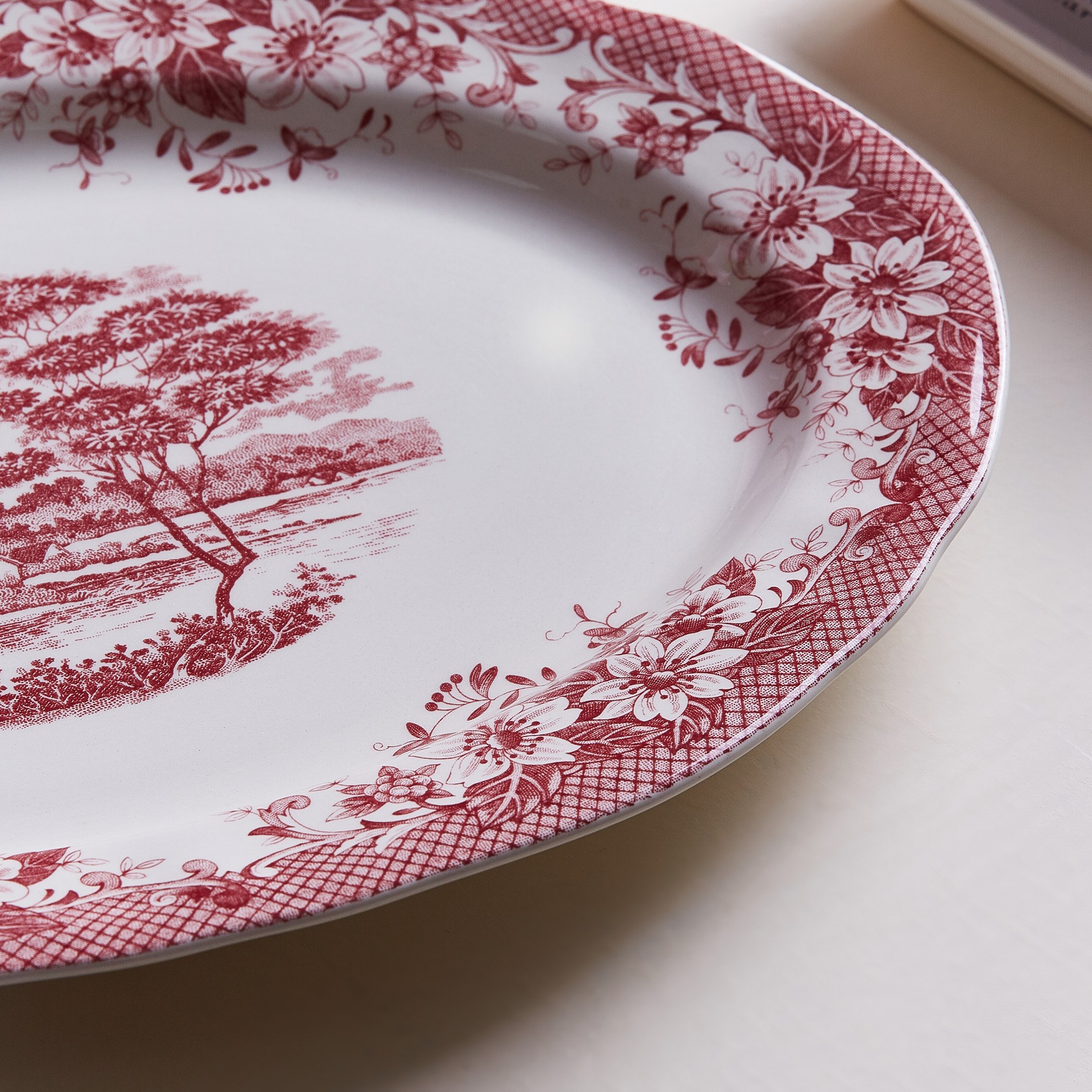 صحن بيضاوي ويندميل خزف من كلايتان - 36 سم -hbxdecorandfurnishings-tabletop-crockery-image-2