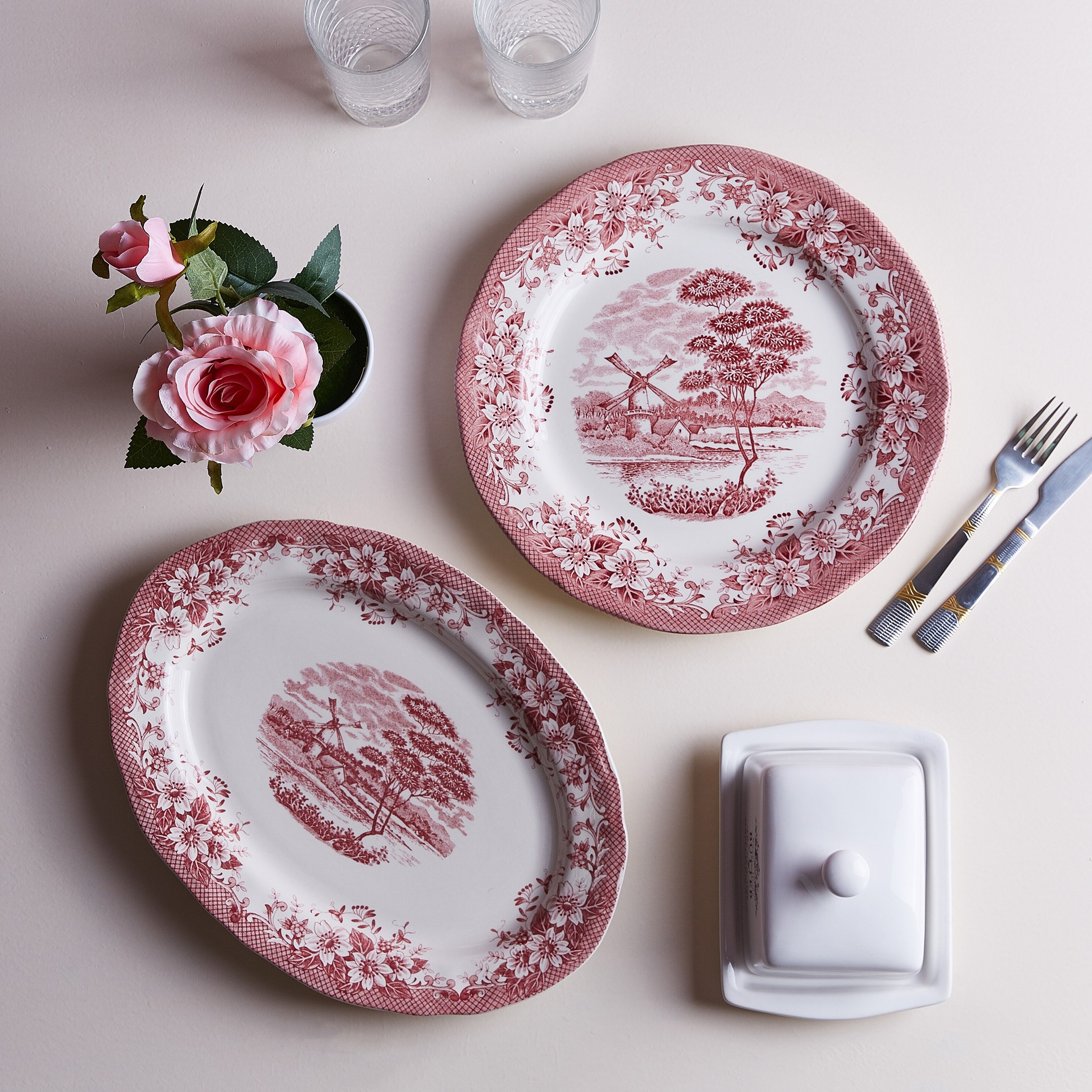 صحن بيضاوي ويندميل خزف من كلايتان - 36 سم -hbxdecorandfurnishings-tabletop-crockery-image-3