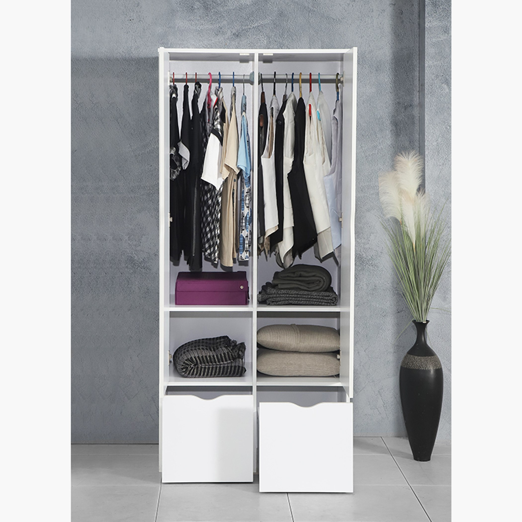 خزانة ملابس 2 باب مع درجين - فانيلا كودي من موڤو-hbxfurniture-wardrobes-image-1